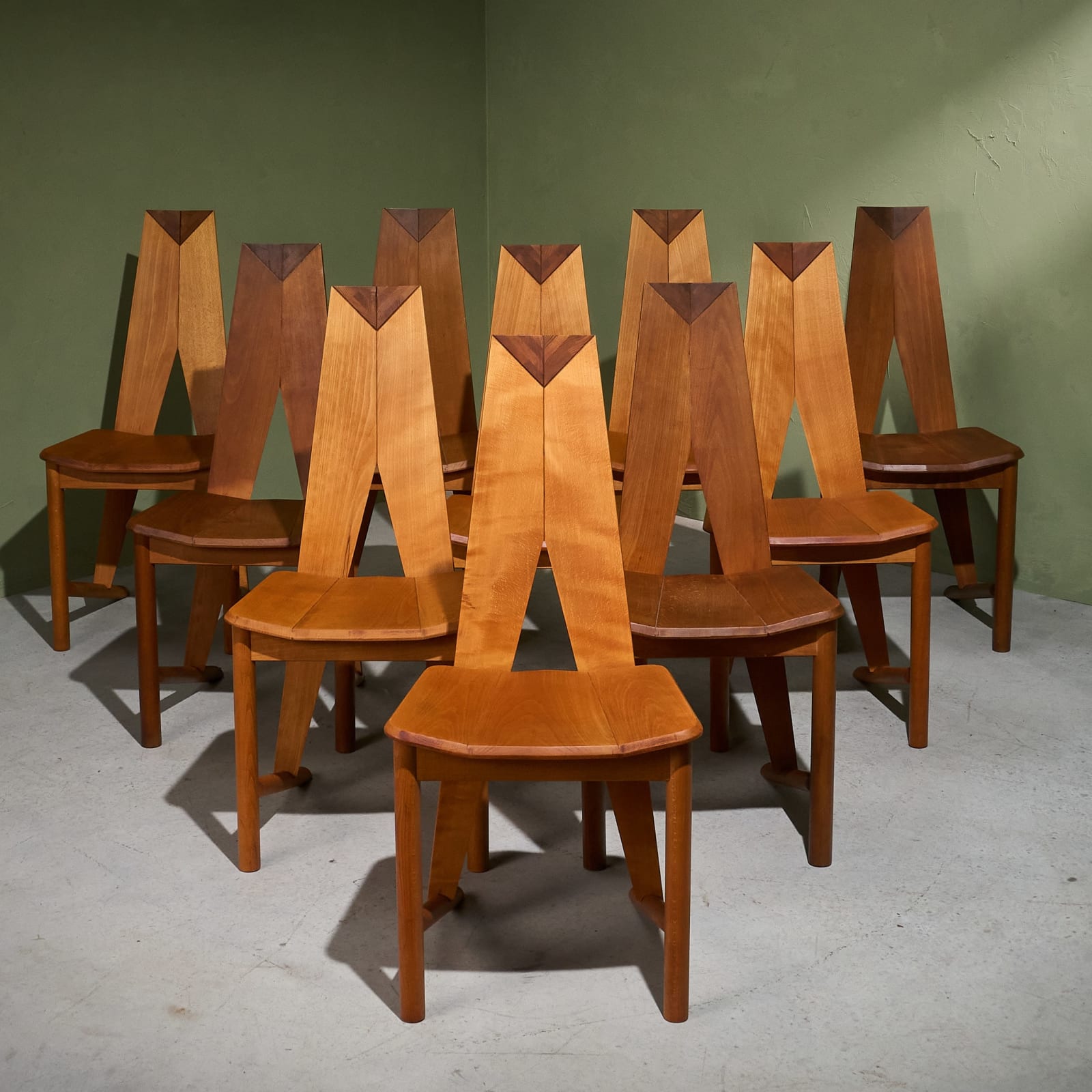 Søren Nissen and Ebbe Gehl, Set of 10 Dining Chairs for Seltz, France, 1980