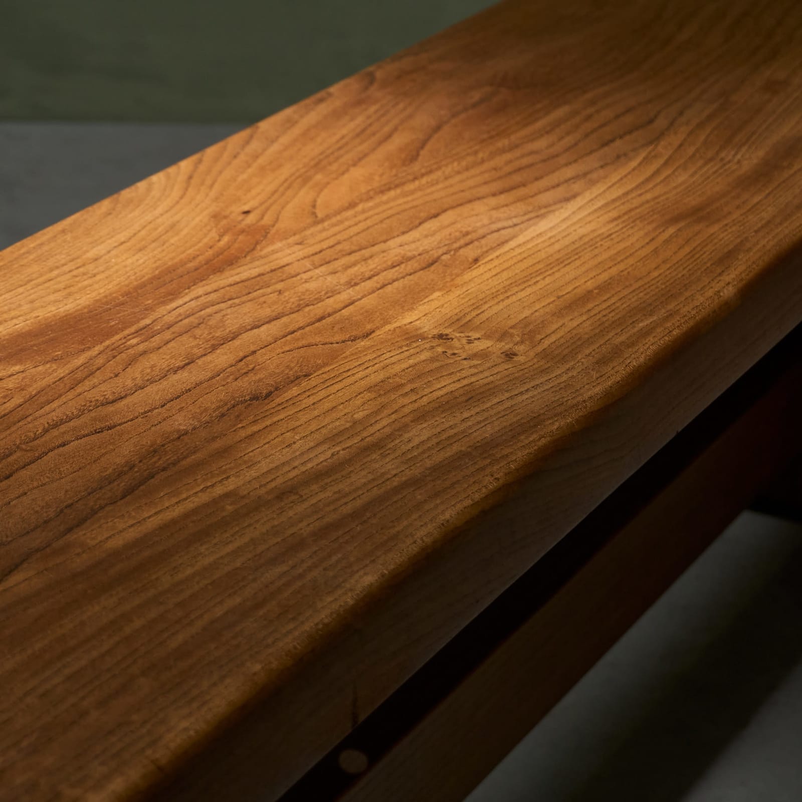 Pierre Chapo, Early S14-B Bench in Patinated Solid Elm, France, circa 1960