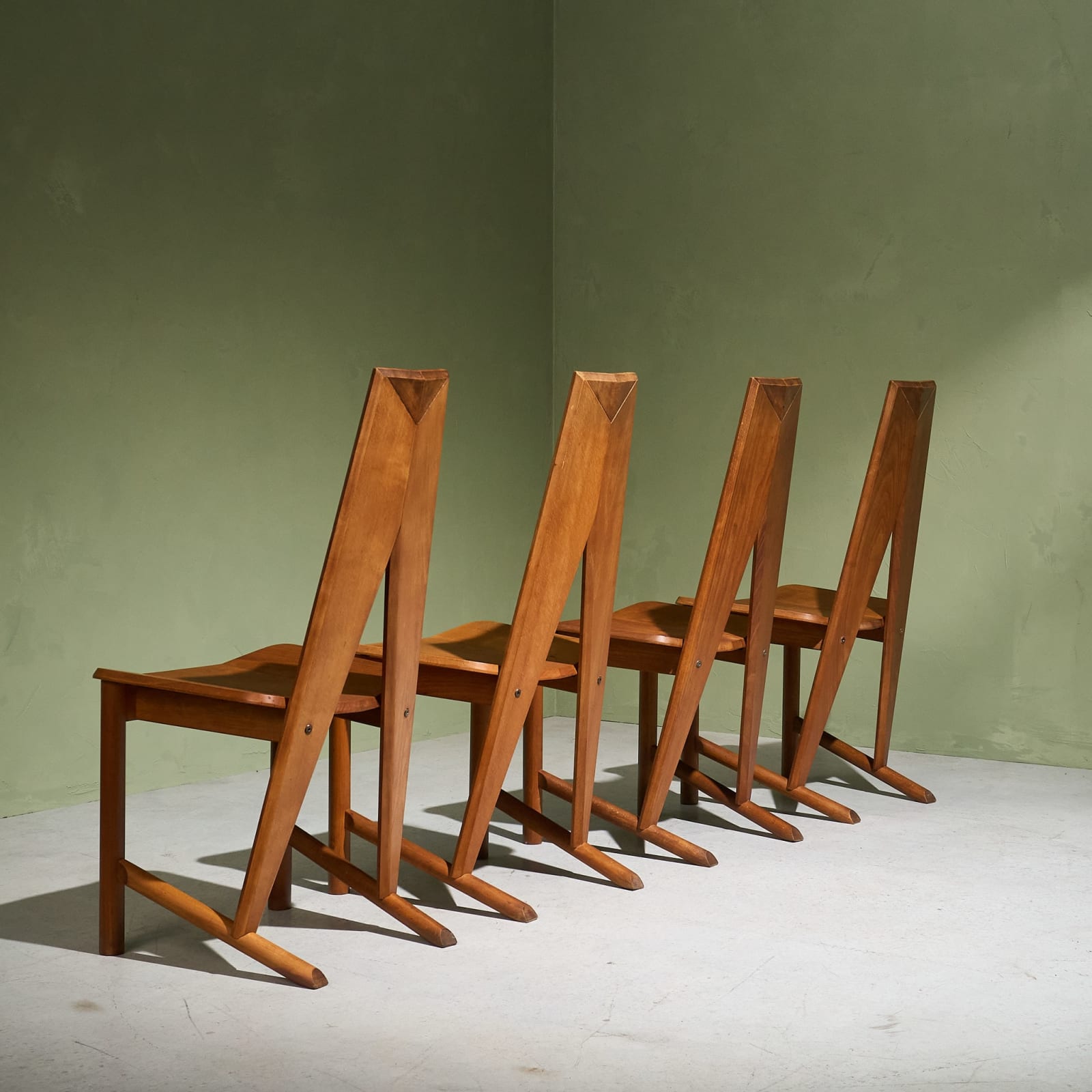 Søren Nissen and Ebbe Gehl, Set of 4 Dining Chairs, for Seltz, France, 1980