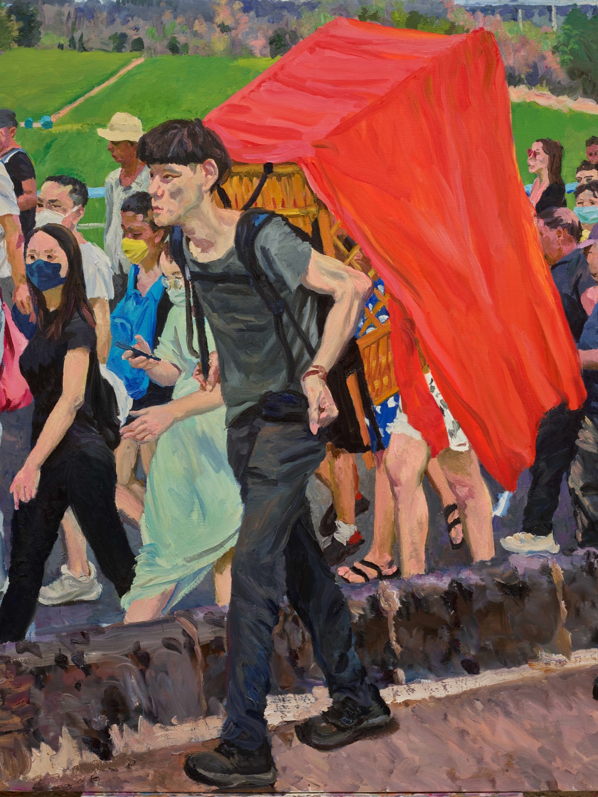 刘小东 LIU Xiaodong, 过桥 Bridge Crossing, 2024