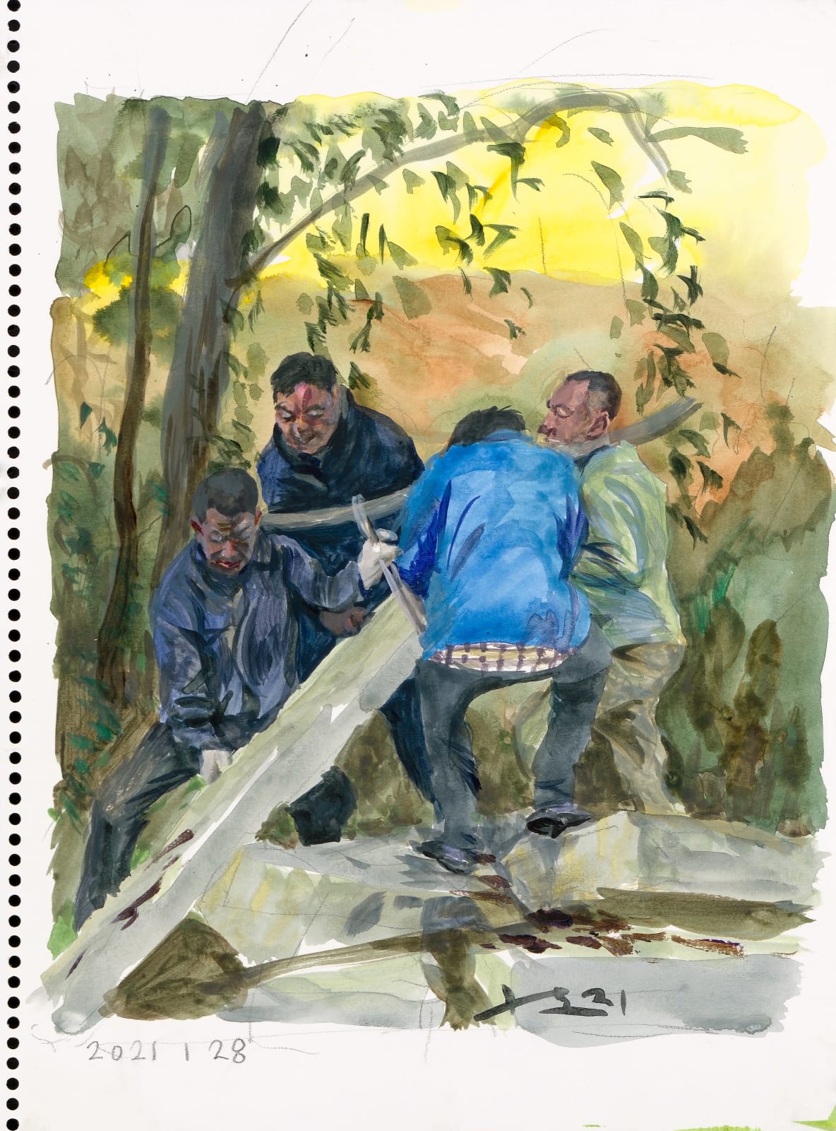 刘小东 LIU Xiaodong, 黑土坑乐章 Heitukeng Movement , 2021