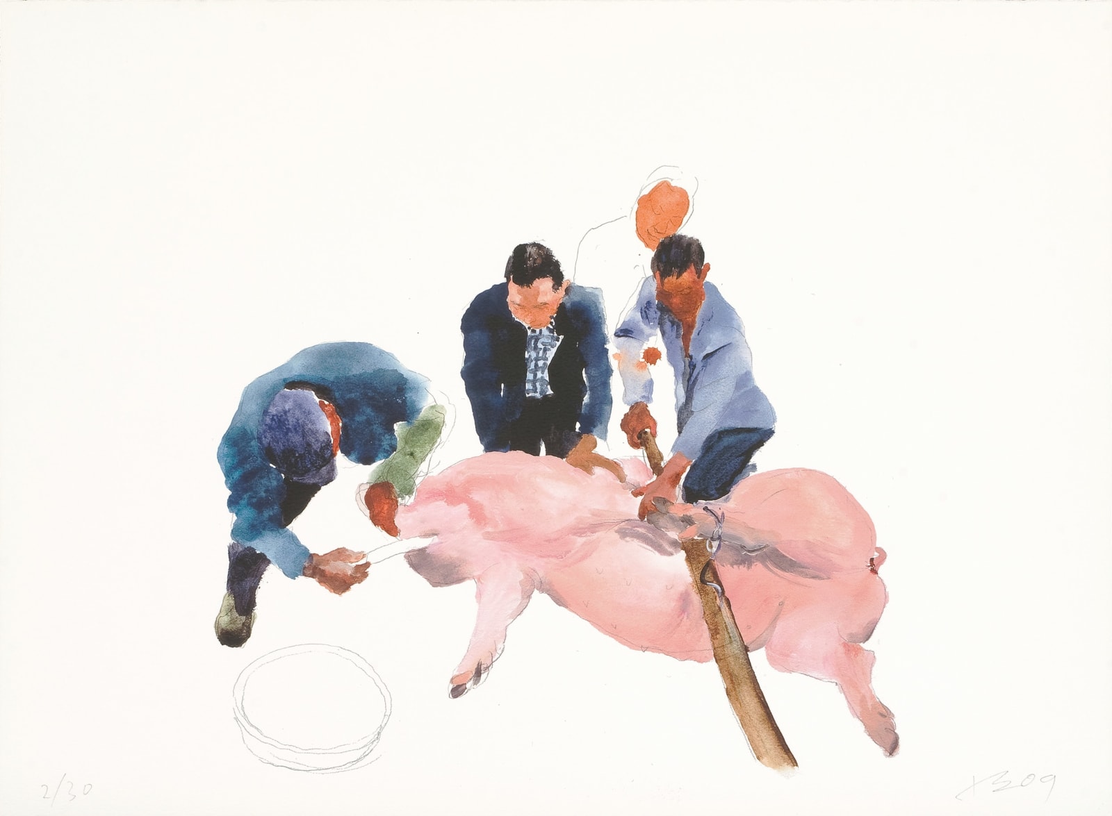 劉小東 LIU Xiaodong, 「豬系列」整套, 2009