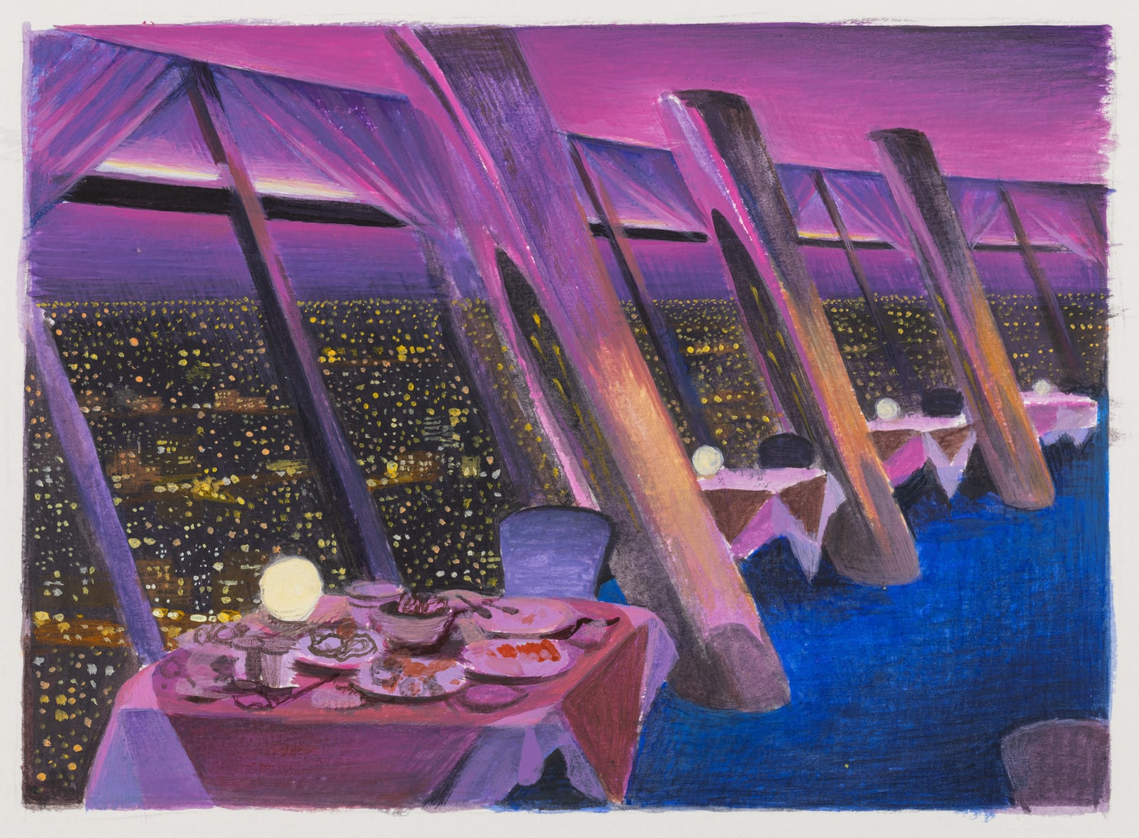 张安 ZHANG An, 空中餐厅(草图之一) Revolving Restaurant (drawing 1), 2021