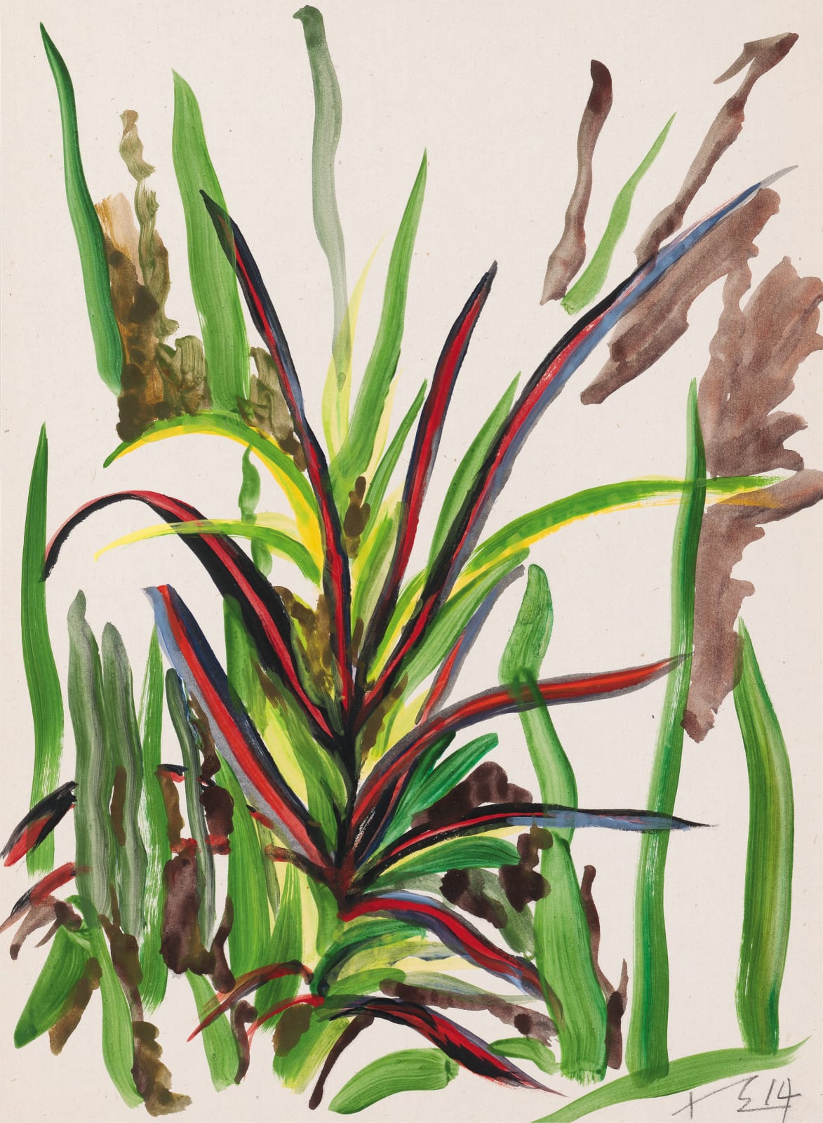 劉小東 LIU Xiaodong, 記憶樹紙上作品 no.9 Memory Tree Work on Paper no.9, 2014