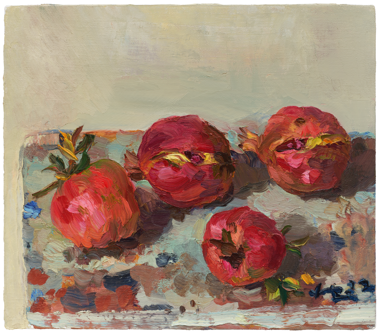 刘小东 LIU Xiaodong, 四个石榴 Four Pomegranates, 2022