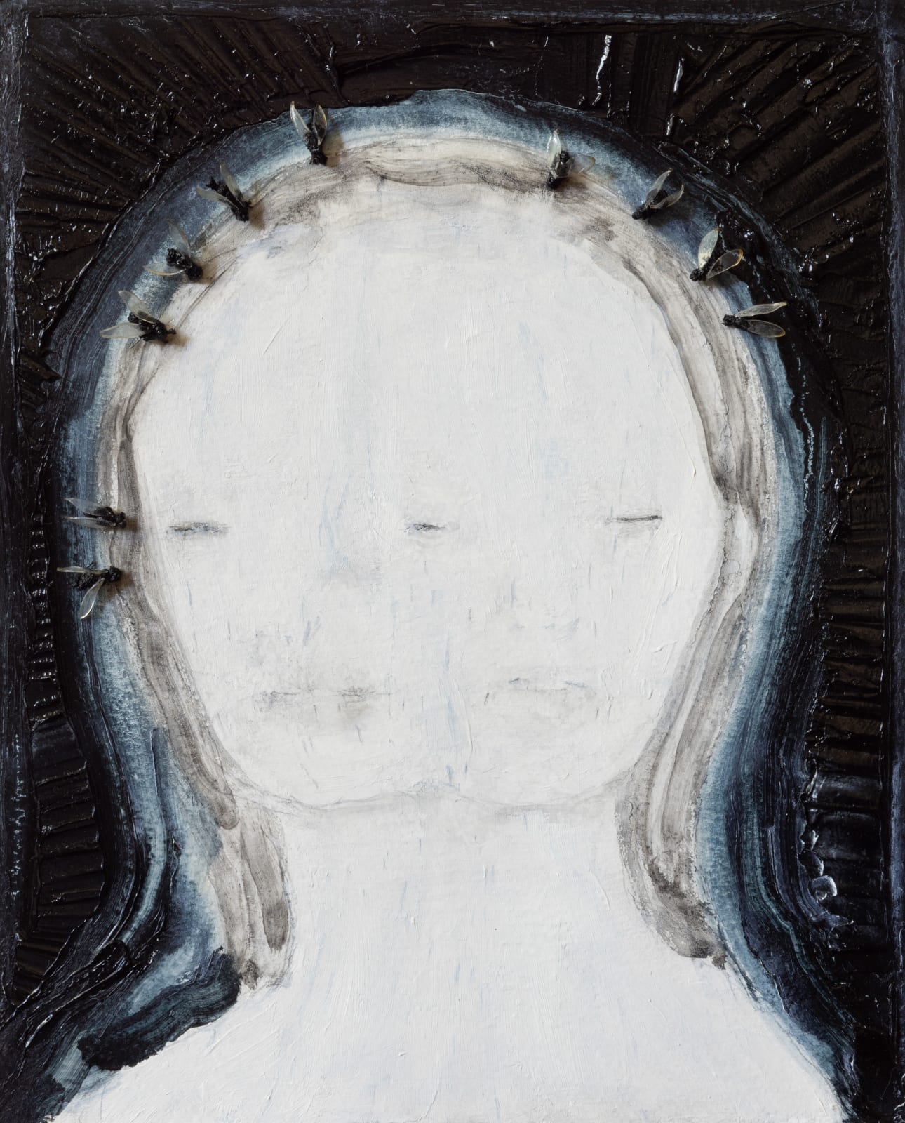 張柏林 Ringo CHEUNG, 聖像研習（蒼蠅） Study of Saint Portrait (Black Flies), 2022
