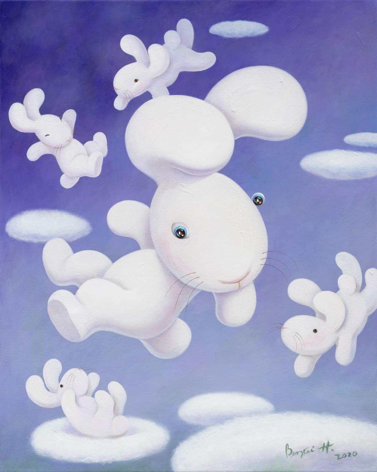 黃本蕊 Benrei HUANG, 雲間運動大會 Bunnies don't jump, clouds make them, 2020