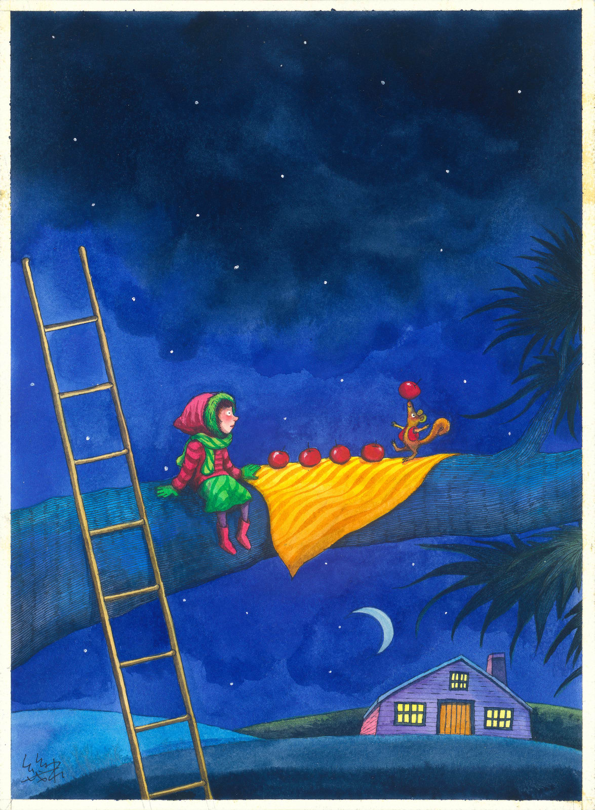 幾米 Jimmy LIAO, 星空晚餐 Dinner Under the Stars, 未紀年 n.d.