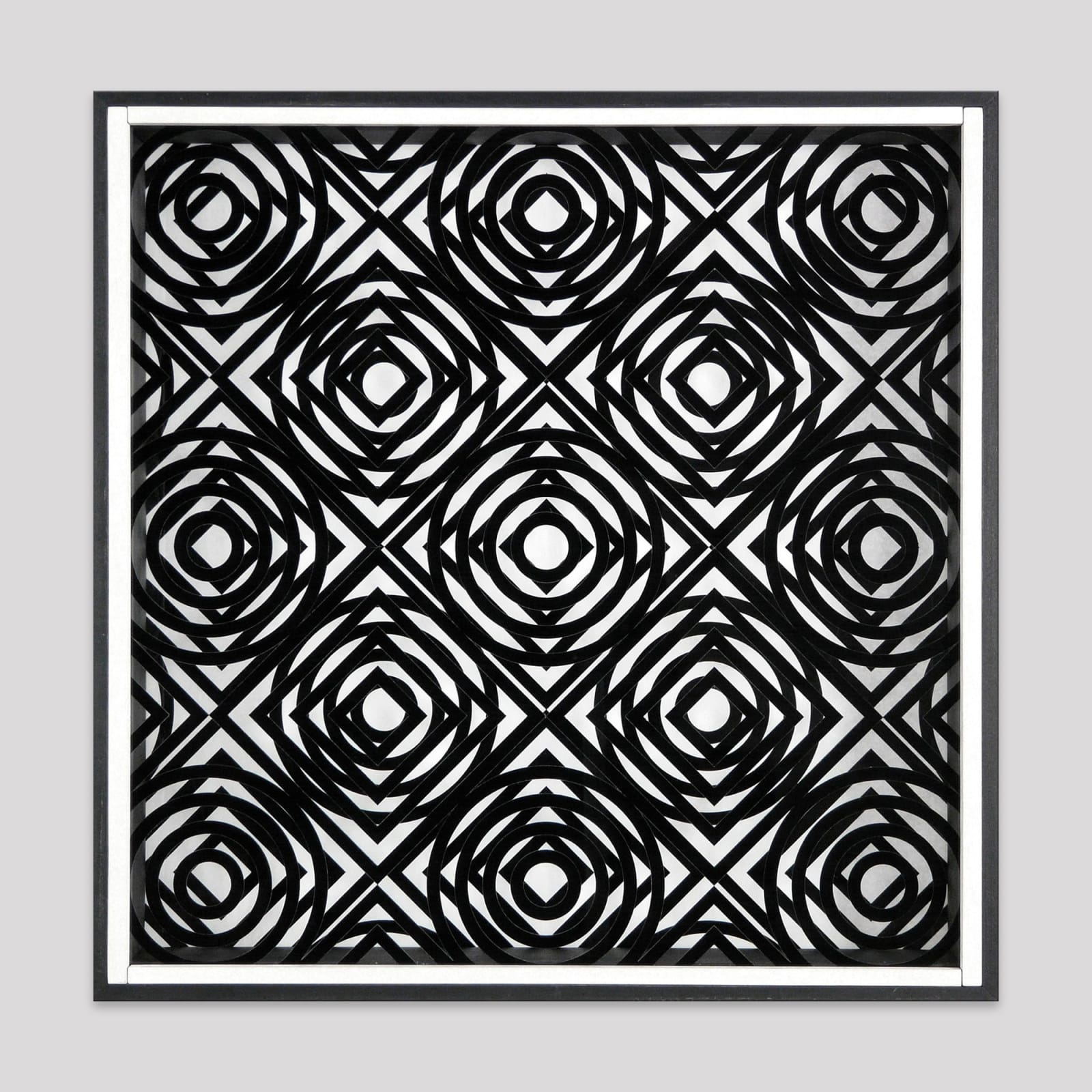 Ennio L. Chiggio, Interferenza Lineare 0 - Quadrati + Cerchi, 1966