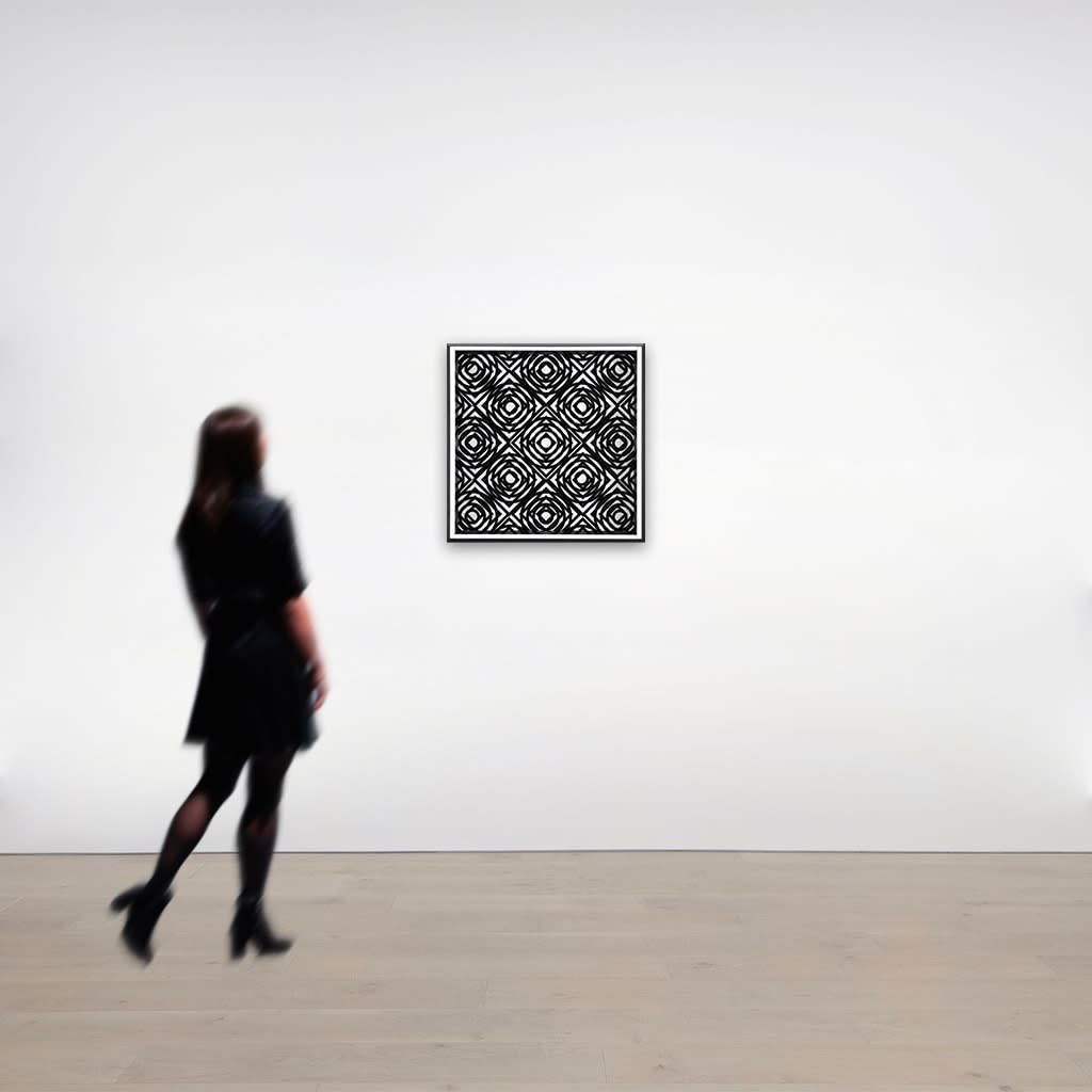 Ennio L. Chiggio, Interferenza Lineare 0 - Quadrati + Cerchi, 1966