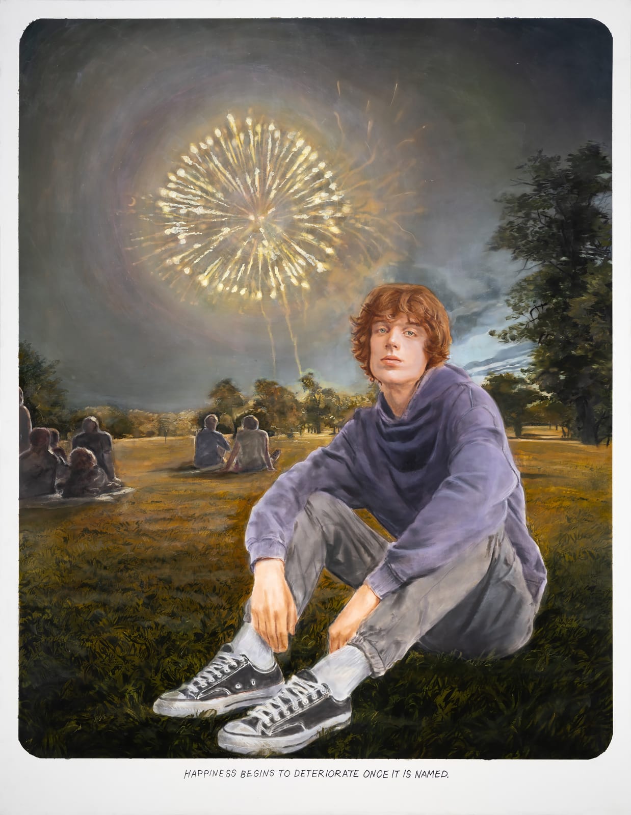 Muntean and Rosenblum, Untitled („Happiness begins to deteriorate...“), 2024