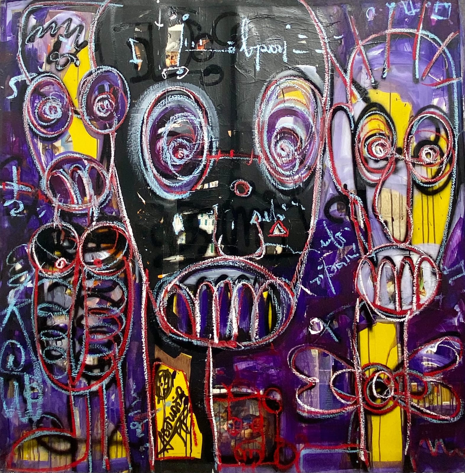 Aboudia, Rêves violets, 2023