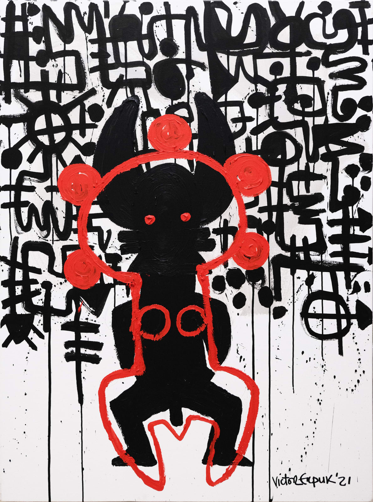 Victor Ekpuk, Female as Divinity, 2021