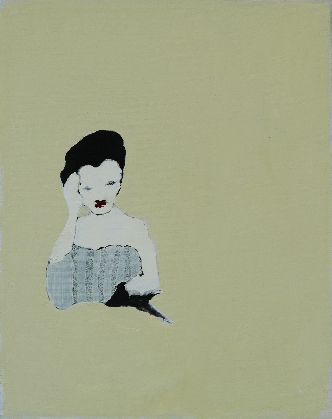 Catherine Welshman, Untitled (girl with a bird), 2022