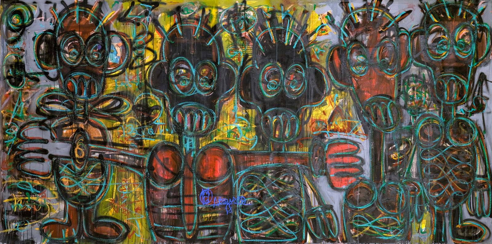 Aboudia, Nouchi Graffiti Power, 2021