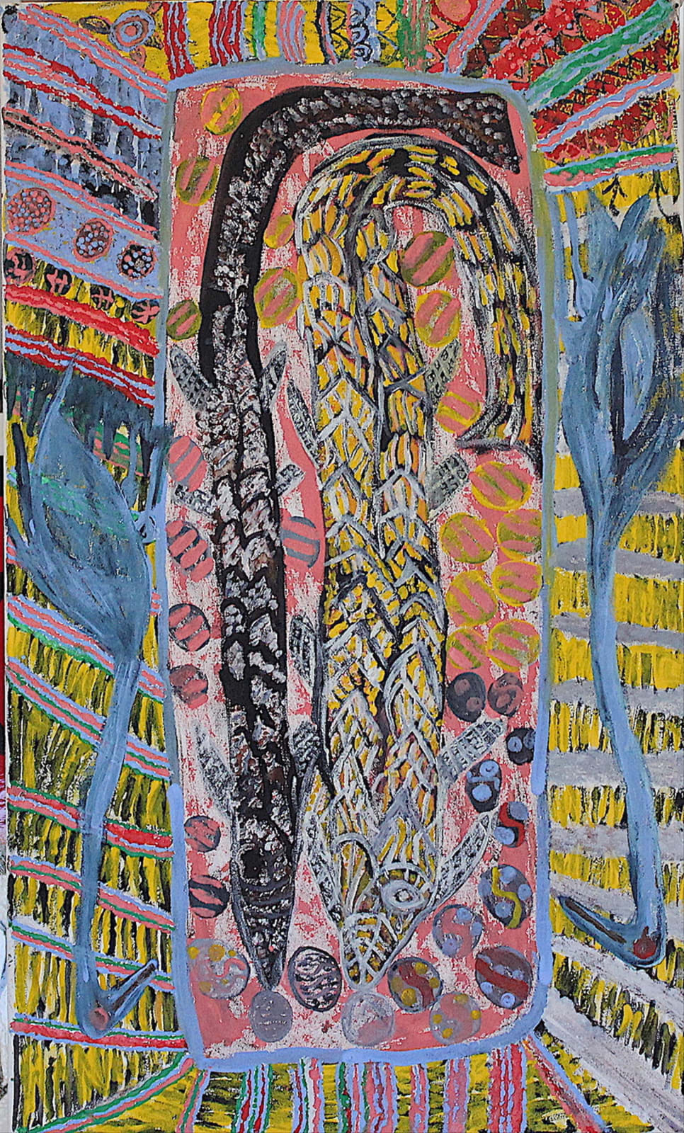 Janet Dreamer, Walkabout at Old Flora Valley - catfish and brolgas , 2019