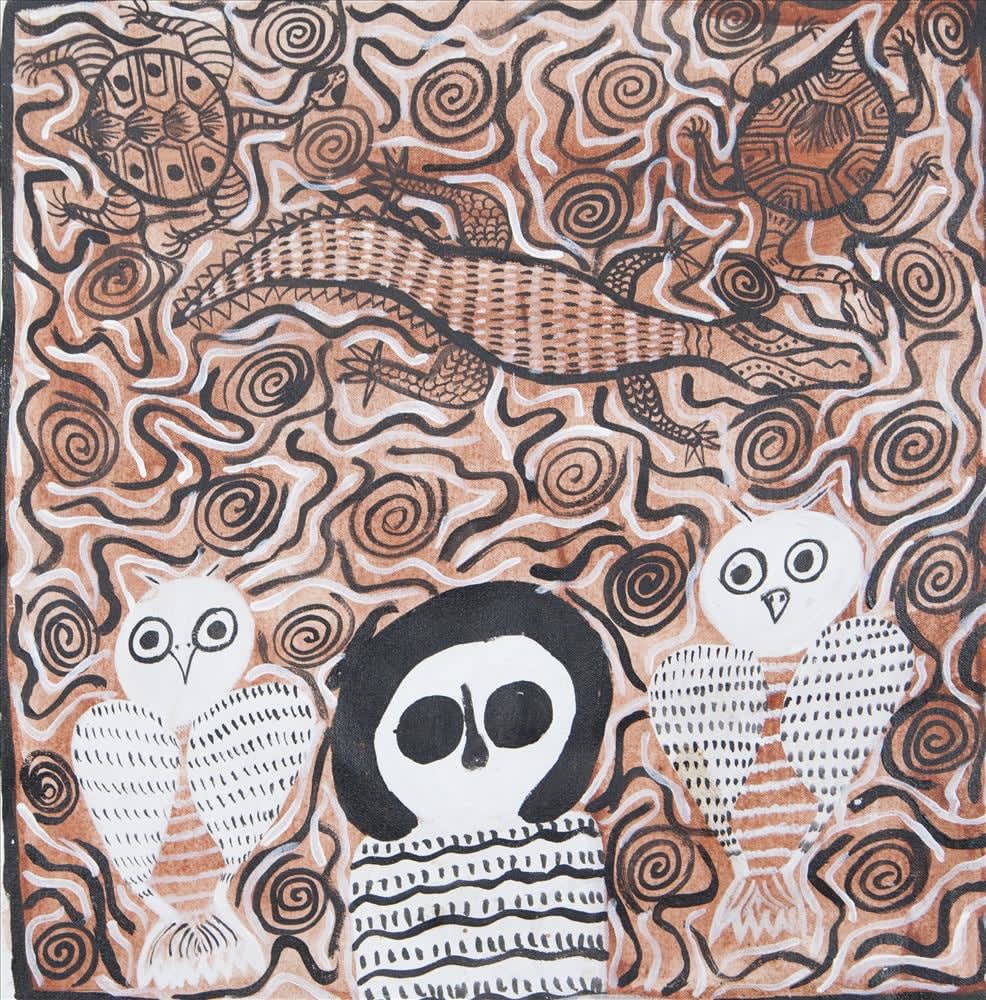 Nancy Wungundin, Wandjina, Dumbi & Ungud (cloud and rain spirit, barn owl & totem), 2025