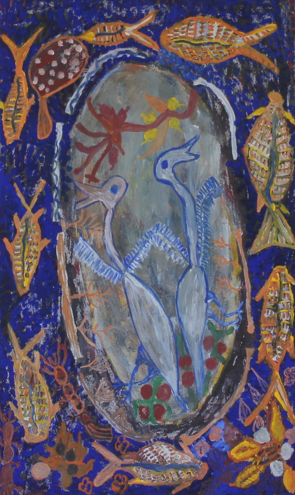 Janet Dreamer, Two Brolgas at Old Flora Valley, 2019