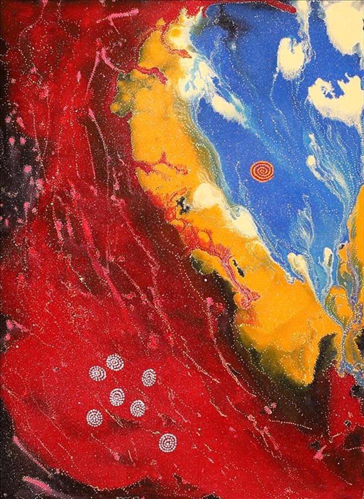 Athena Nangala Granites, Napaljarri-warnu Jukurrpa (Seven Sisters Dreaming) , 2020