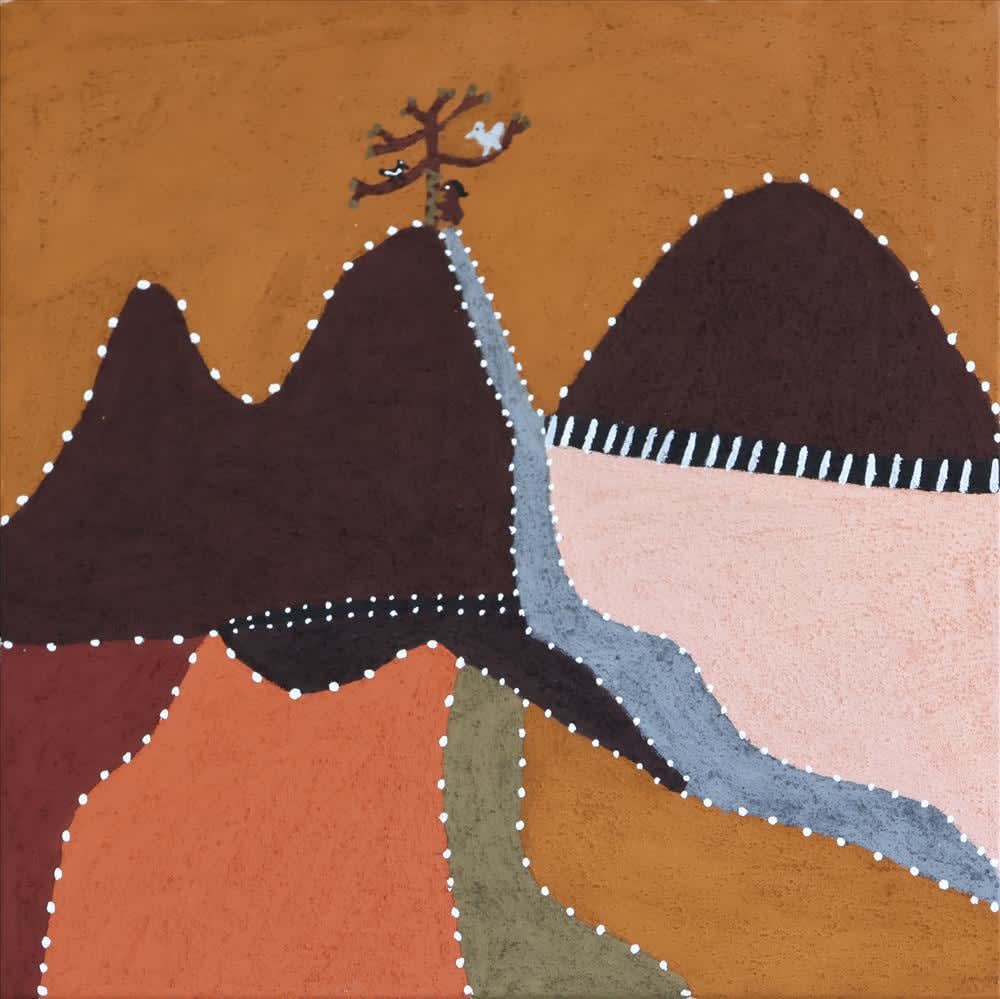 Shirley Purdie (Birrmarriya), Gooral Gooral (Stormbird & Willy wagtail), 2024