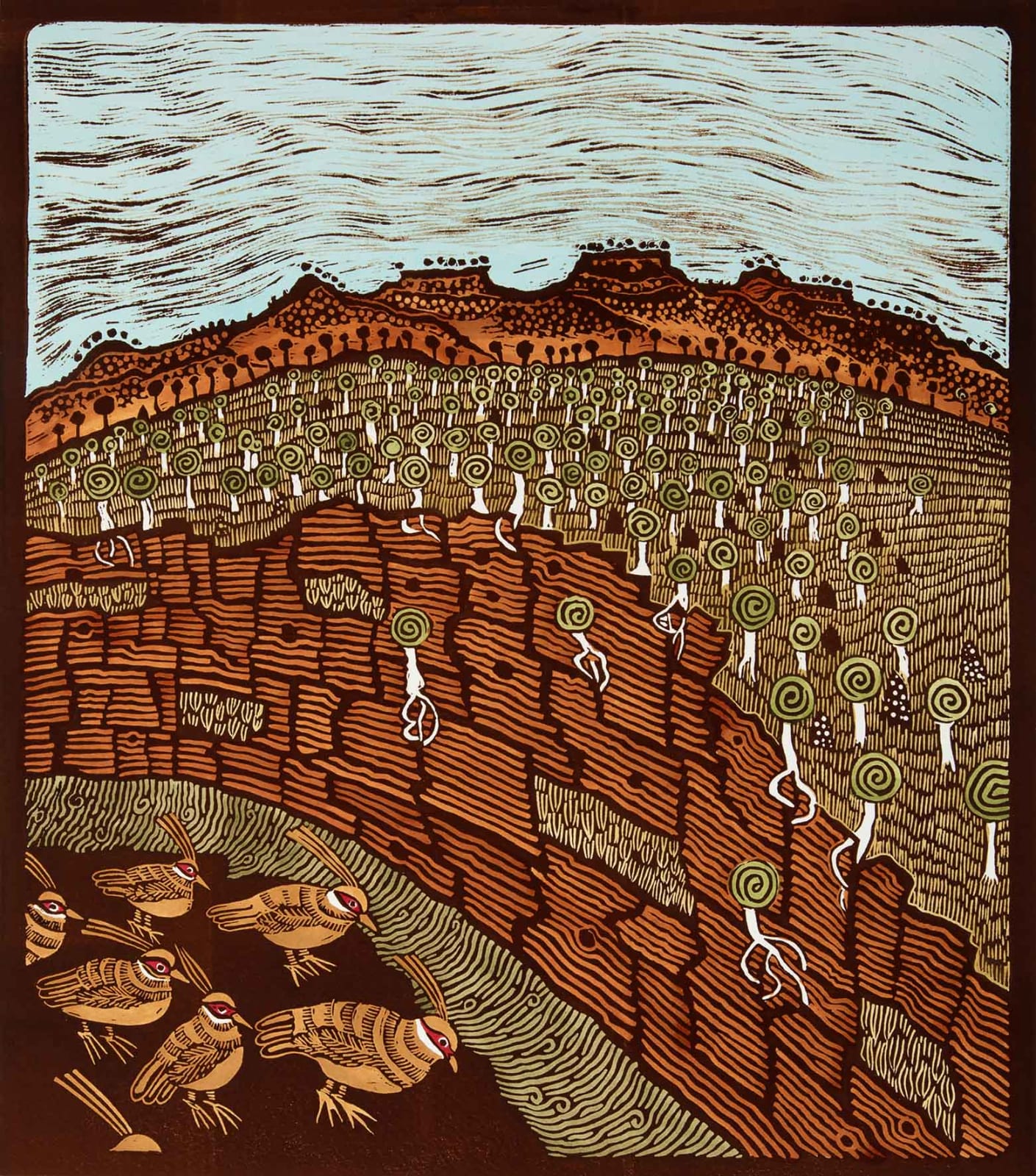 David Wright, Spinifex Pigeons at Karijini National Park , 2017