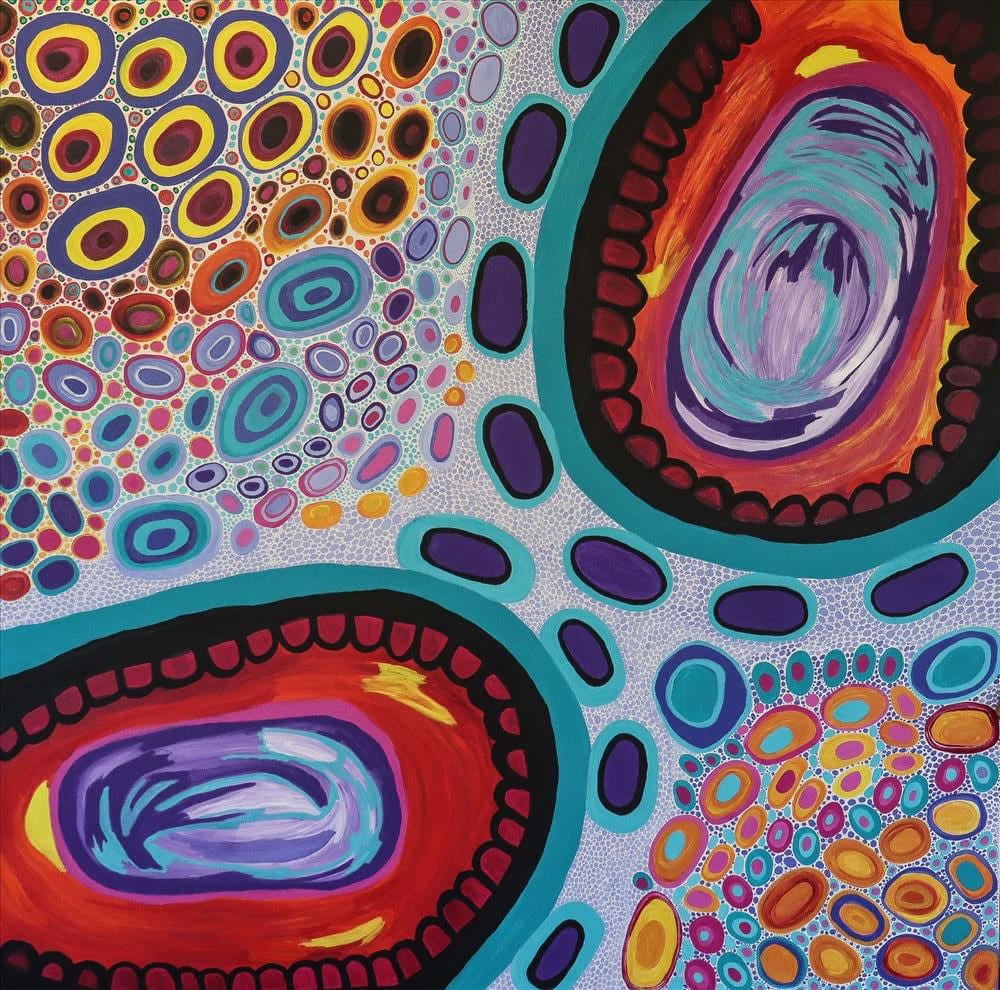 Amanda Jane Gabori and Dorothy Gabori, Nyinyilki Stone Fish Trap, 2024