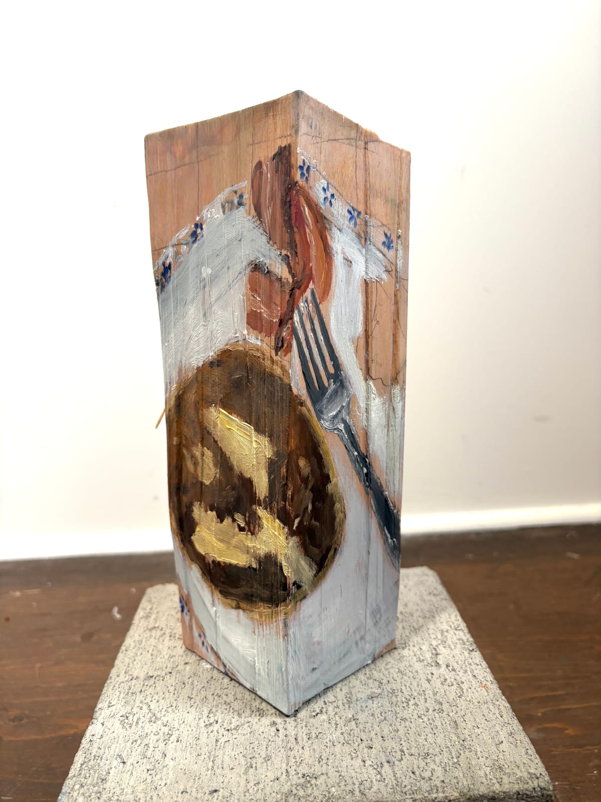 Zoe Ann Cardinal Cire, Cracklings 2 (Pancakes, Bacon, and a Paper Plate), 2025