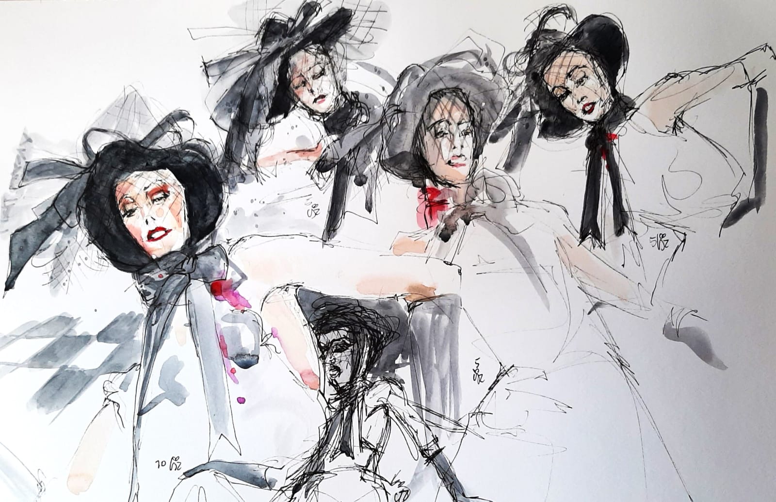 DRAWING CABARET COUTURE, Edwina Ibbotson by DCC Artist Liz Vinson, 2021