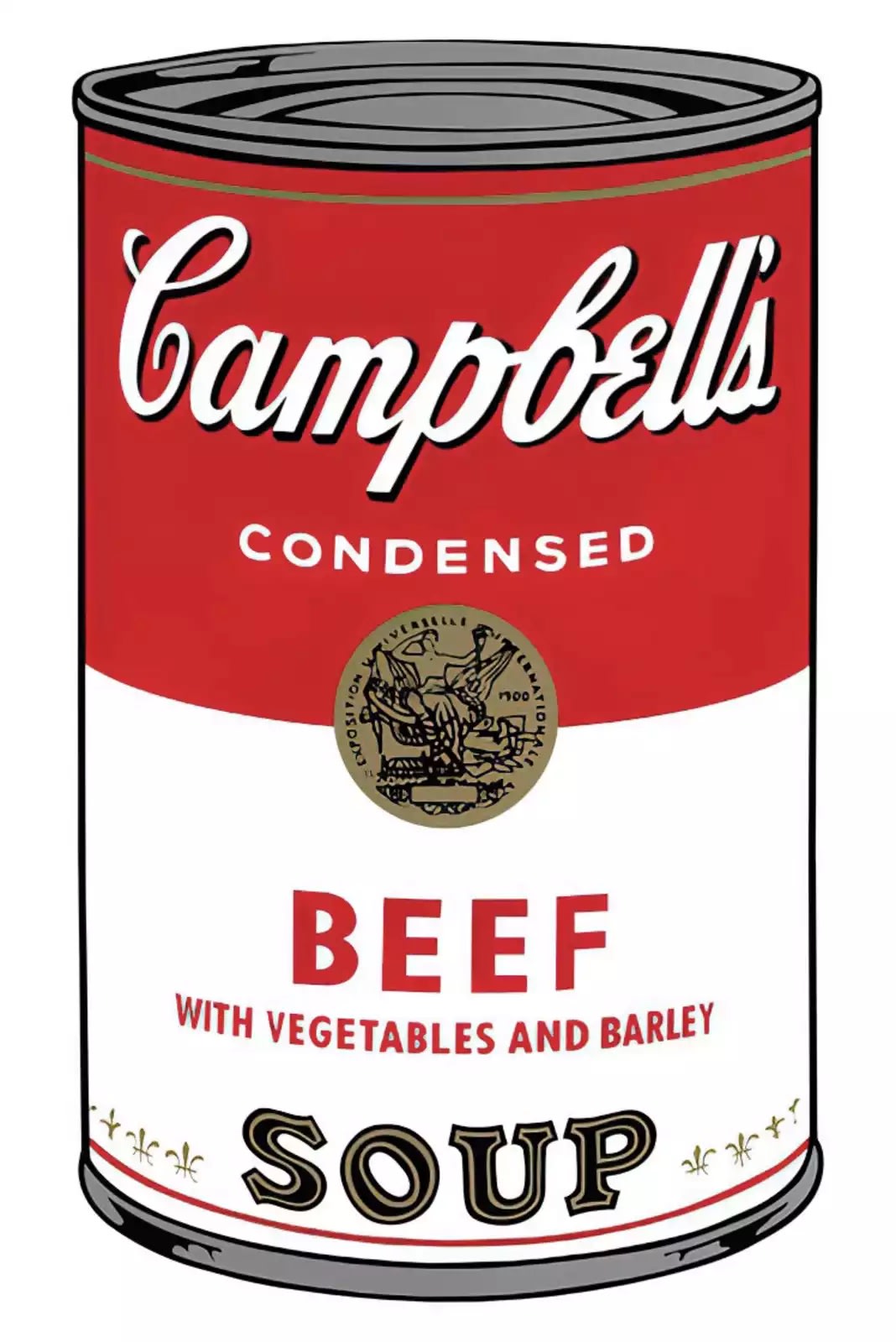 Andy Warhol, Campbell’s Soup Can 11.49 Beef w Vegetable and Barley, 1970-2020