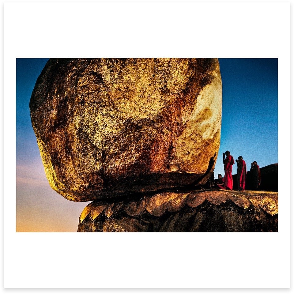 Steve McCurry, The Golden Rock beneath Kyaiktiyo Pagoda, Kyaiktiyo, Myanmar. 1994, 2020