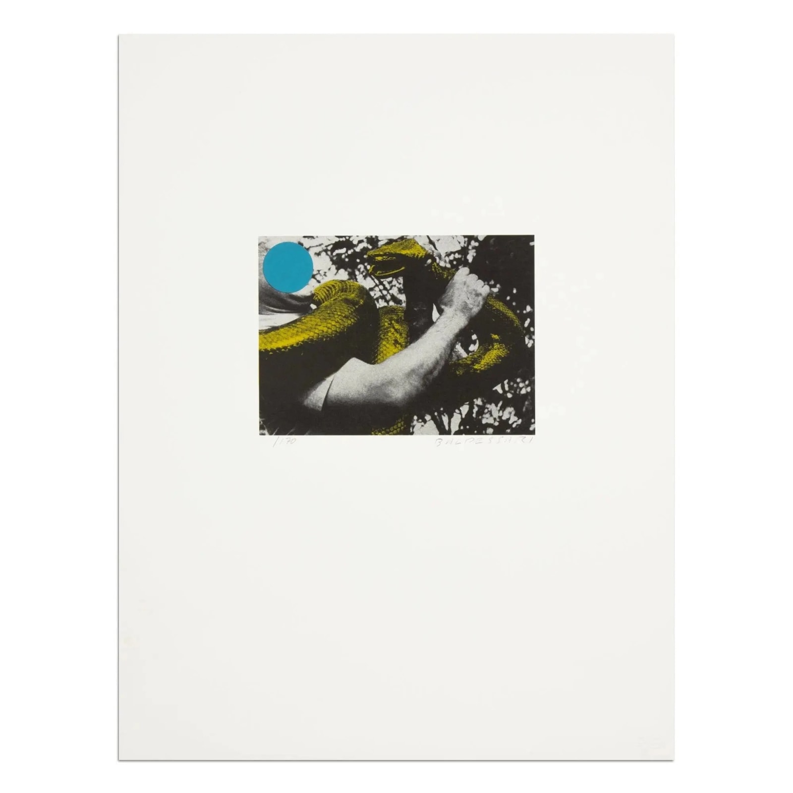 John Baldessari, Man with Snake (Blue and Yellow), 1990