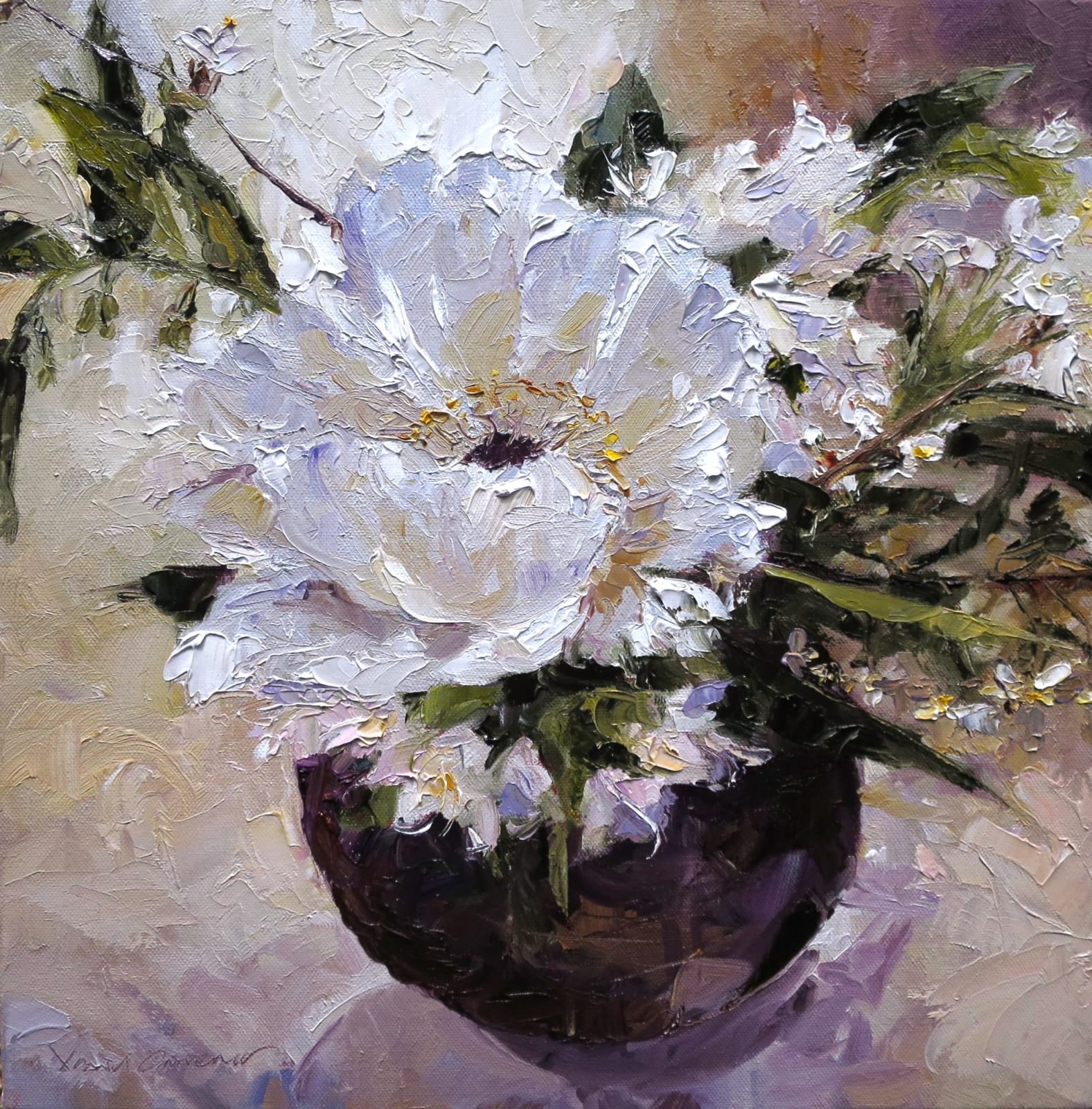 David Grosvenor, Tree Peony & Rhododendron, 2024 Ffin y Parc Gallery