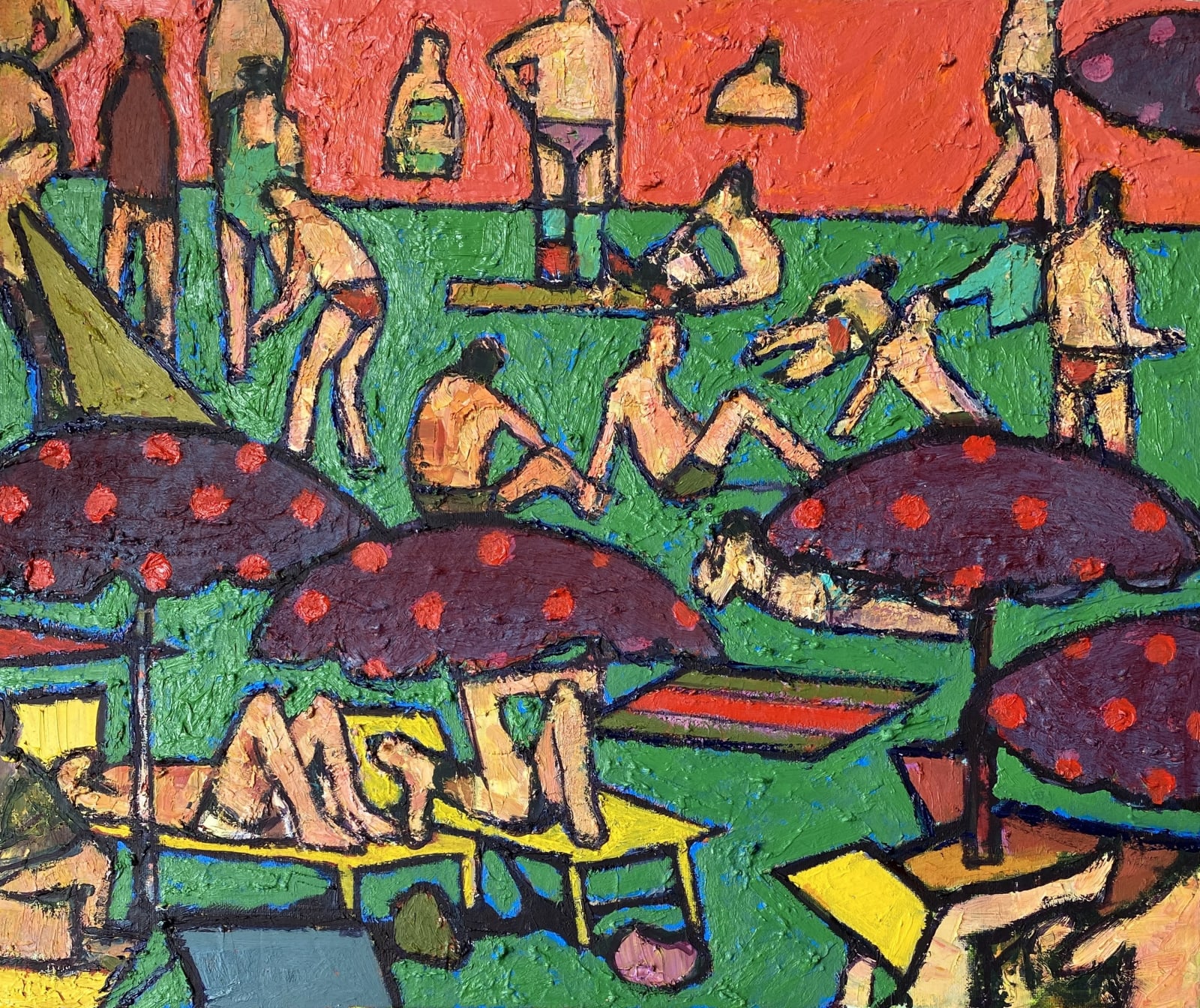 Meirion Ginsberg, Traeth Orlawn III | Crowded Beach III, 2023