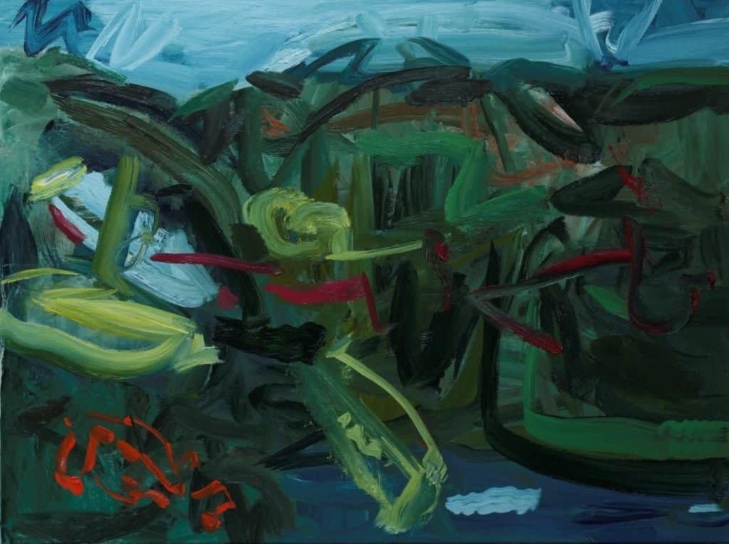 Maurice Cockrill 1936 - 2013, The Wooded Bank with Wild Flowers near the Ocean