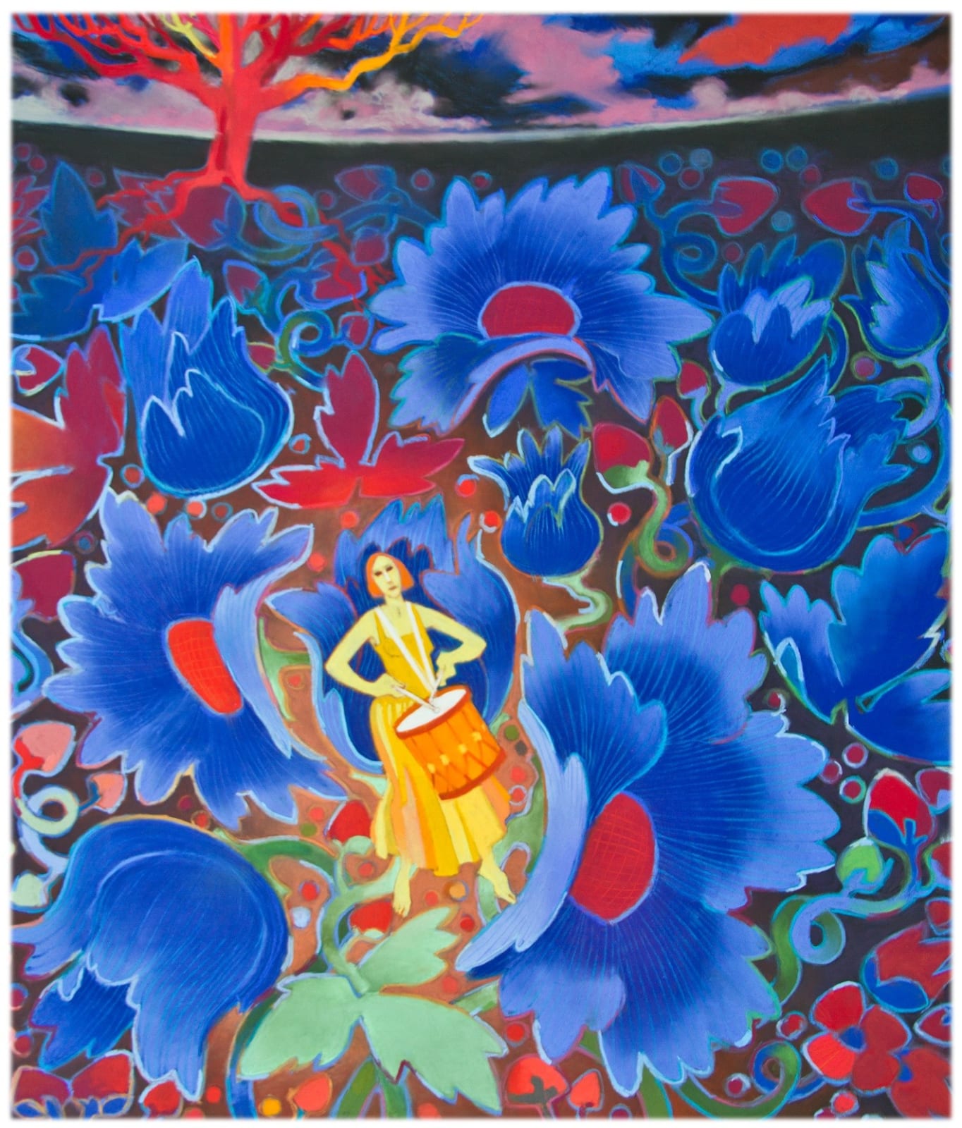 Mihangel Jones 1940 - 2018, Gaudy Welsh Landscape, 2015