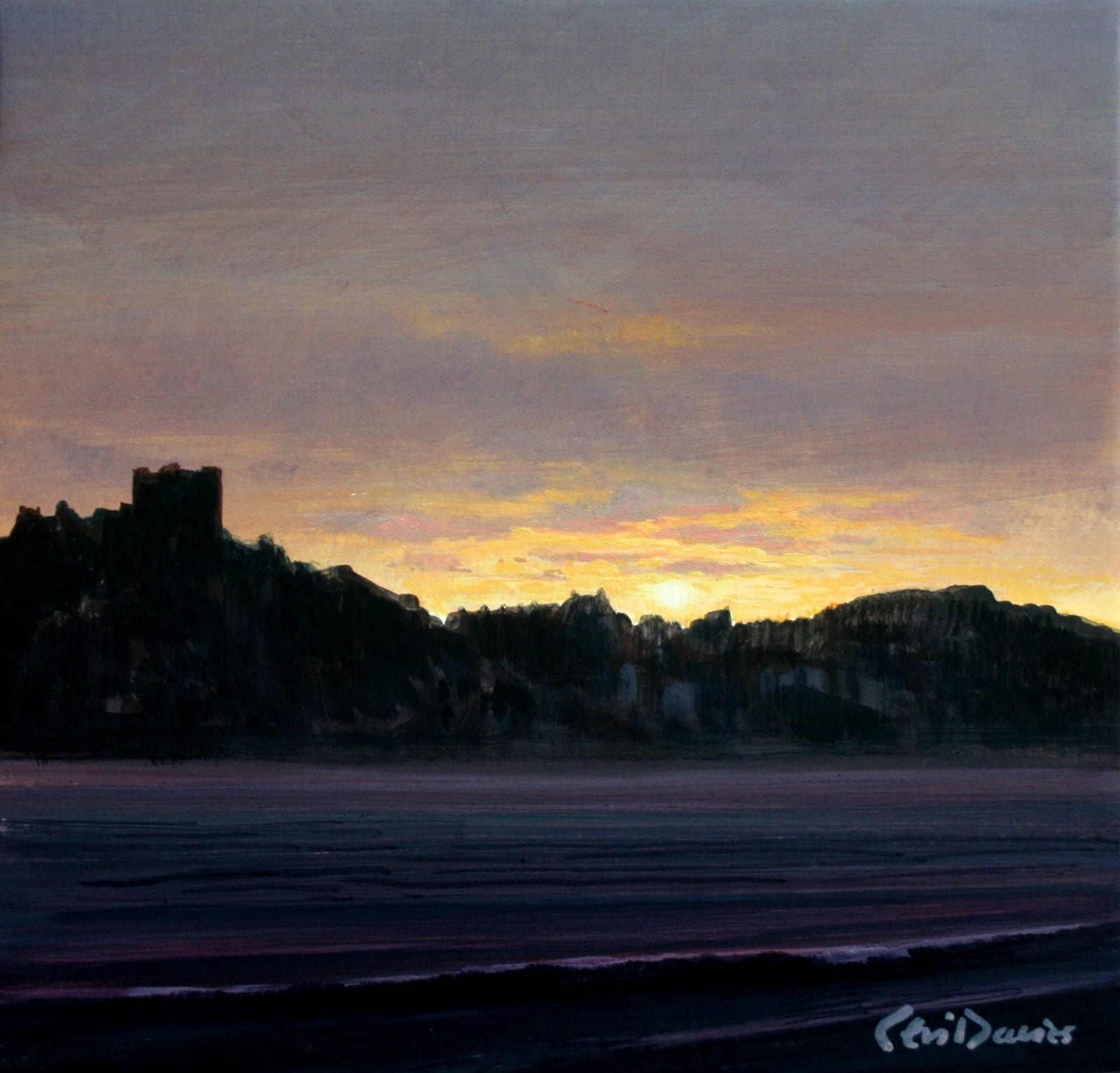 Ceri Auckland Davies, Sunset (Criccieth Castle)