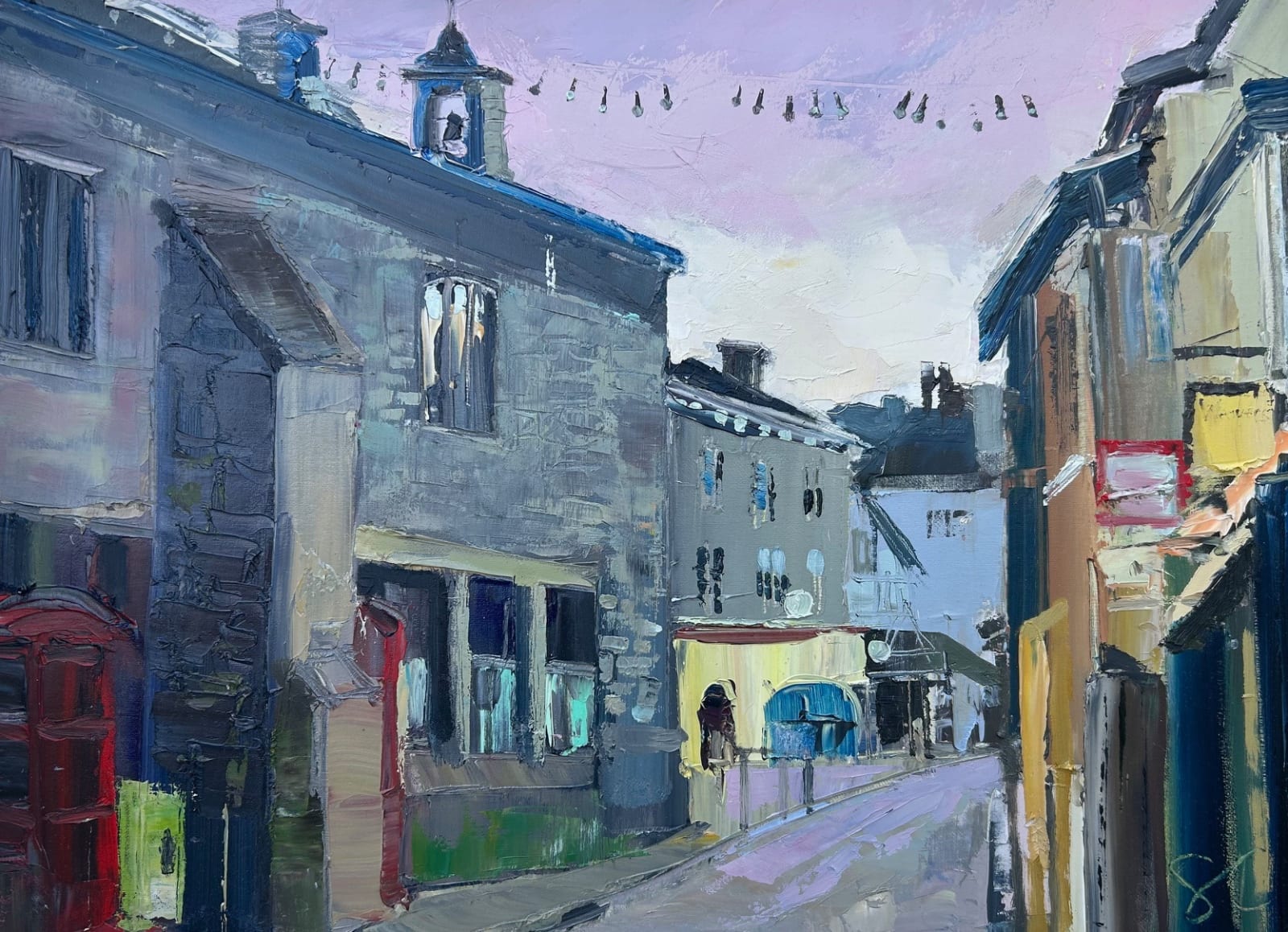 Sarah Carvell, View of the Library, Dusk, 2025