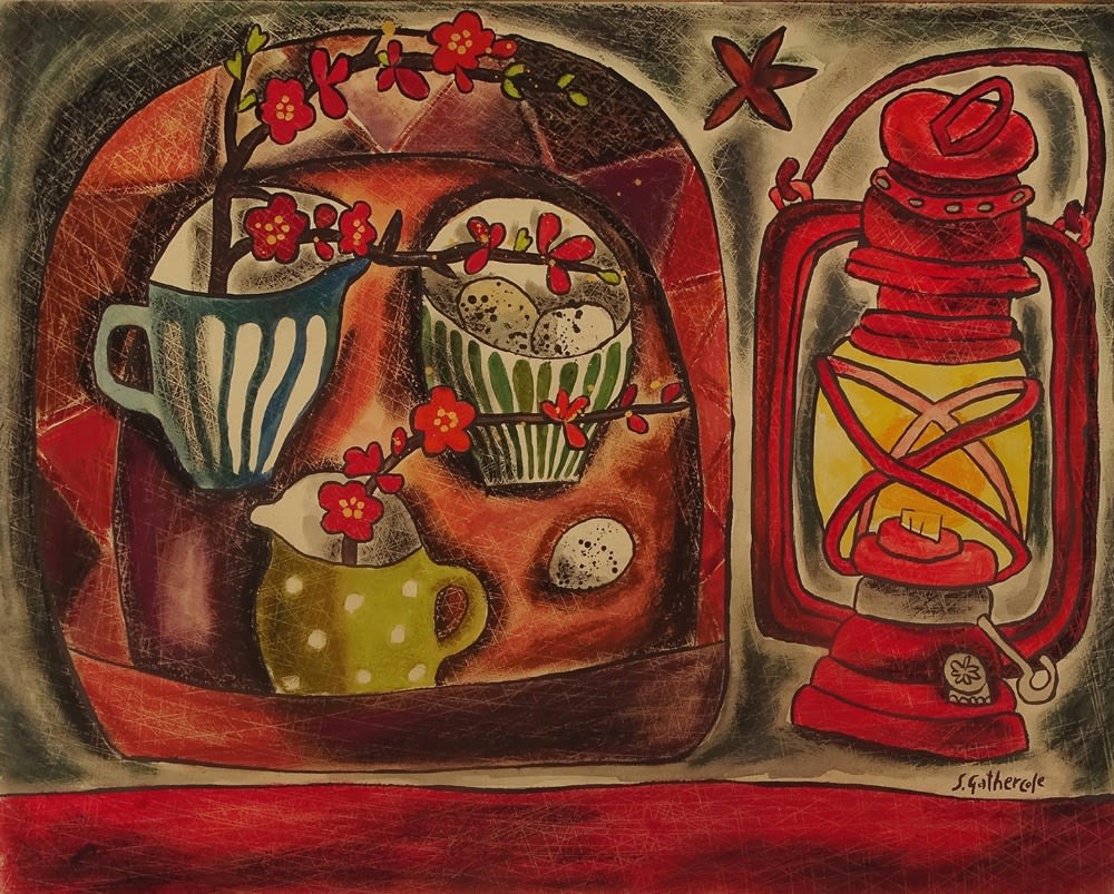 Susan Gathercole, Still Life with Storm Lamp