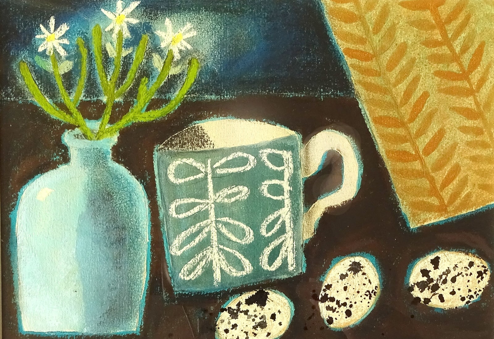 Susan Gathercole, Still Life with Stitchwort & Quail Eggs, 2024