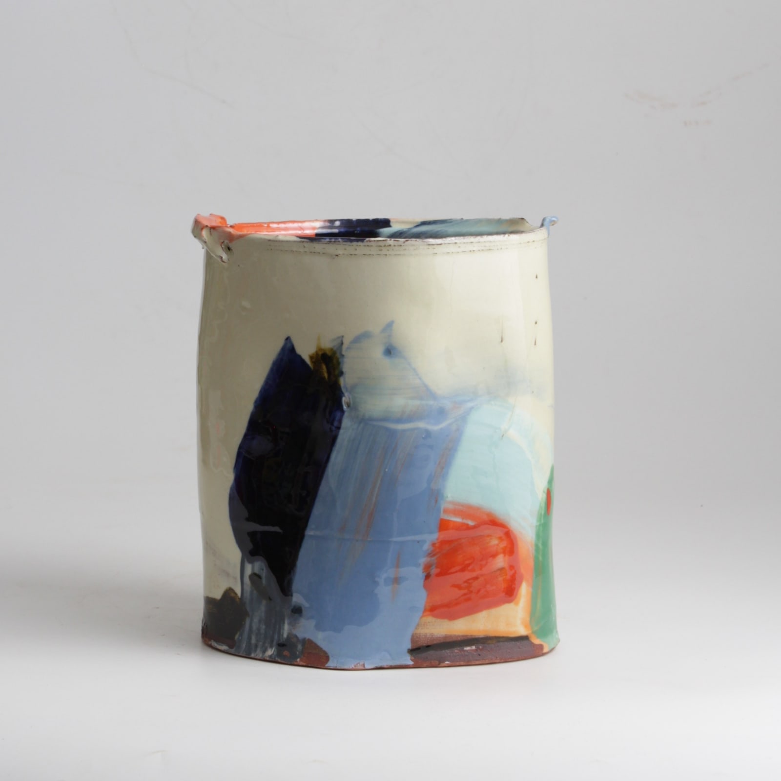 Barry Stedman, Thrown Altered Vessel with Blue & Orange I, 2024