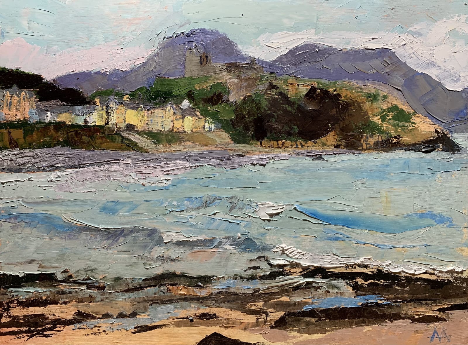Anne Aspinall, Criccieth Castle from Ynysgain