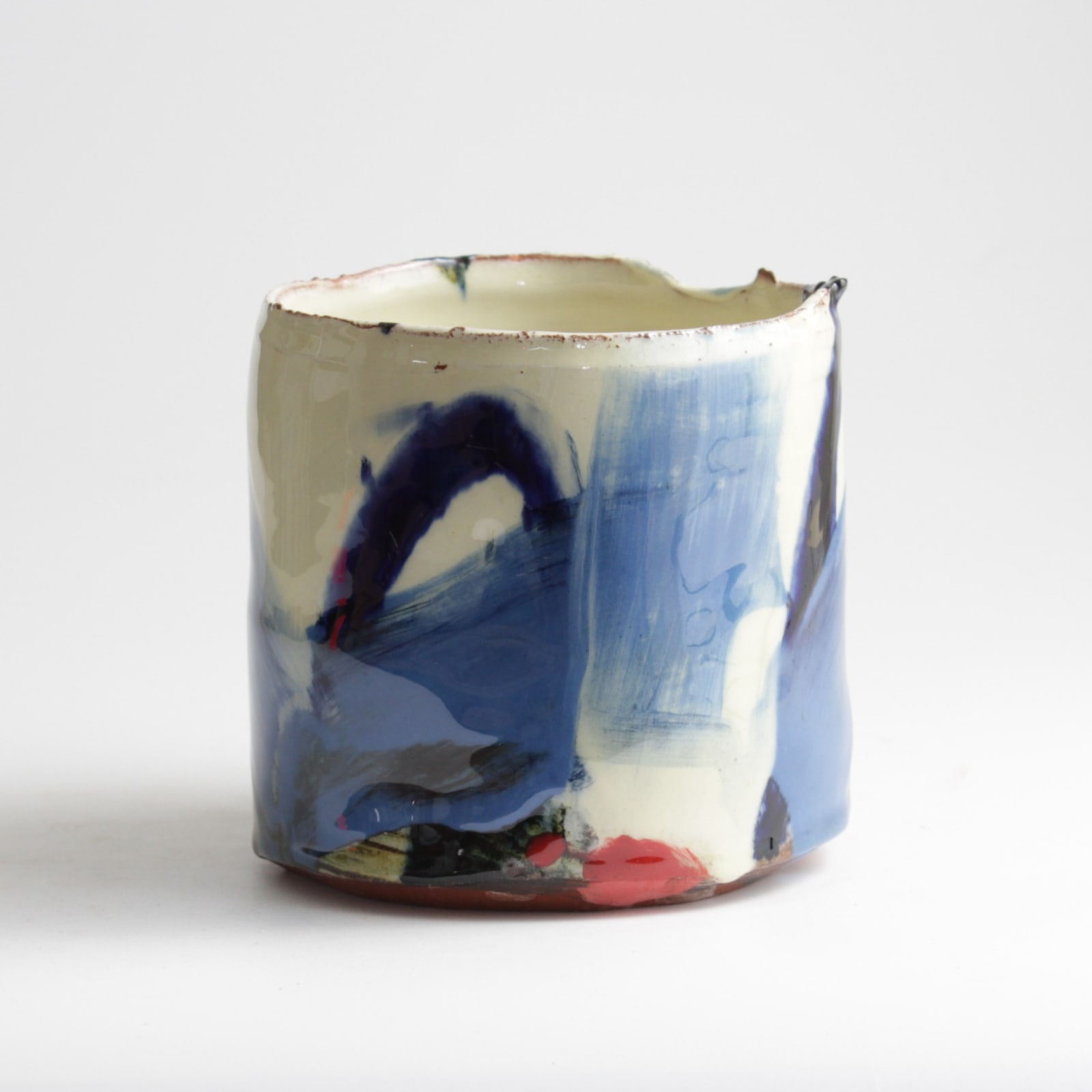 Barry Stedman, (M) Thrown Altered Vessel with Blue & Red III, 2025