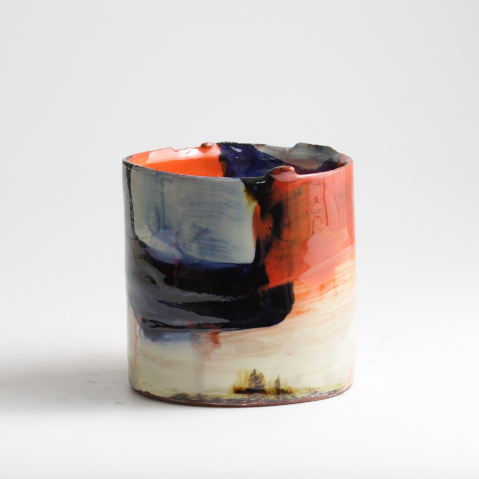 Barry Stedman, (K) Thrown Altered Vessel with Orange & Blue IV, 2025