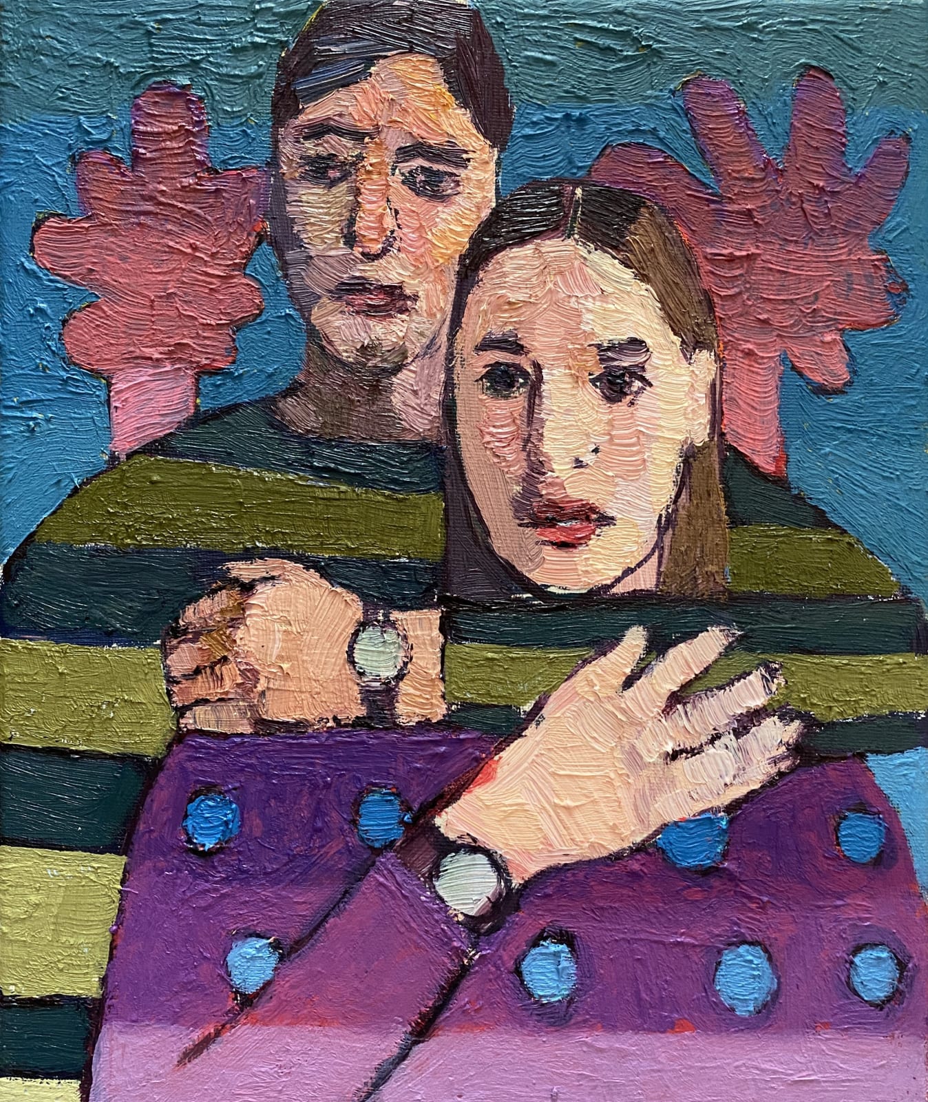 Meirion Ginsberg, Portread Dwbwl mewn Cwtsh | Embrace Double Portrait, 2025