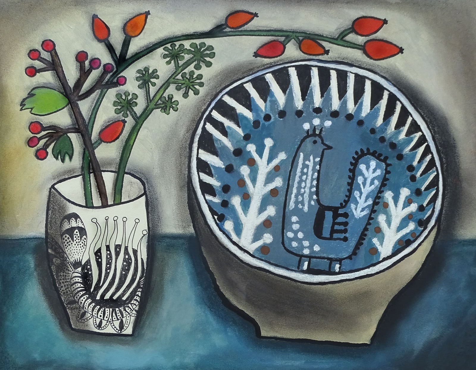 Susan Gathercole, Bird Dish and Hedgerow Posy