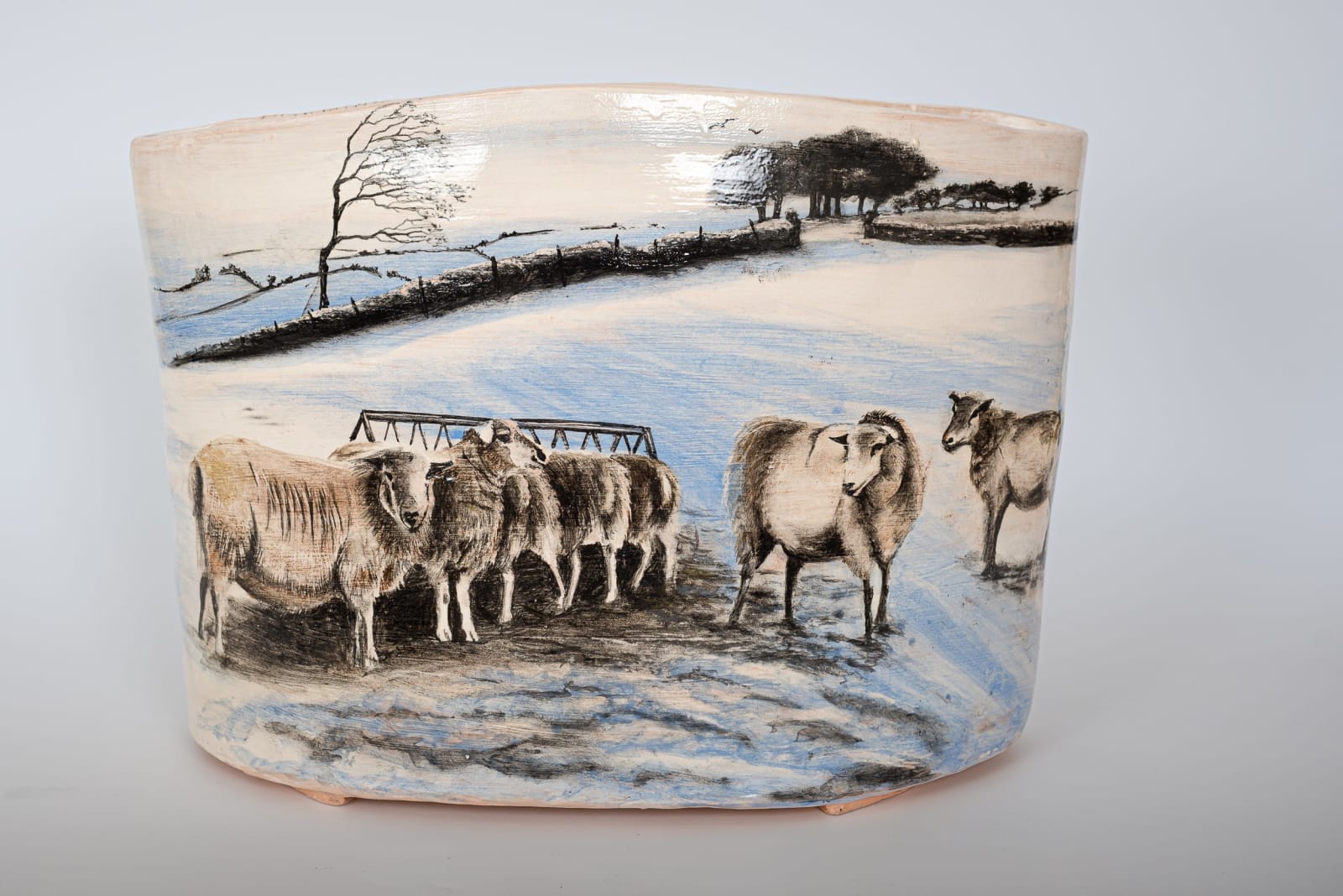 Helen Gittins, Winter 'hoofing the frozen ground'