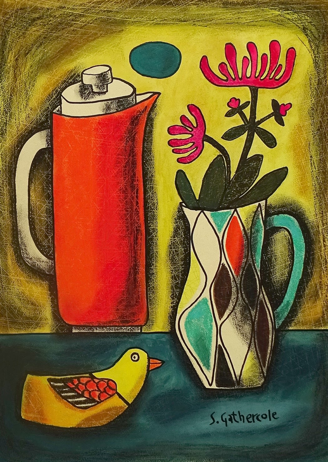 Susan Gathercole, Still Life with Flame Coffee Pot