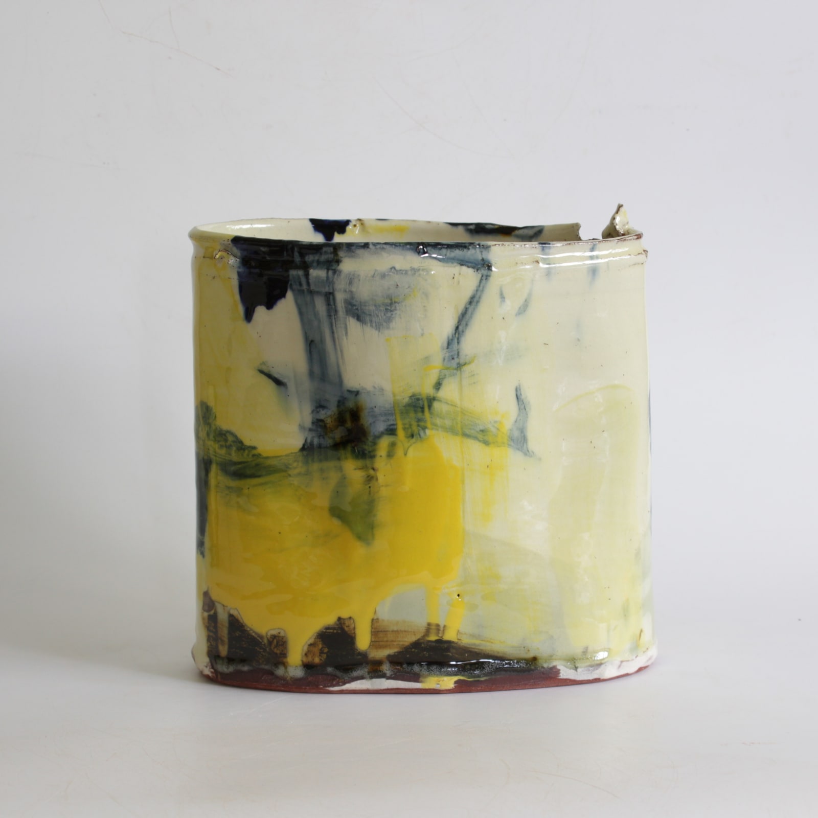 Barry Stedman, Thrown Altered Vessel with Yellow I, 2025