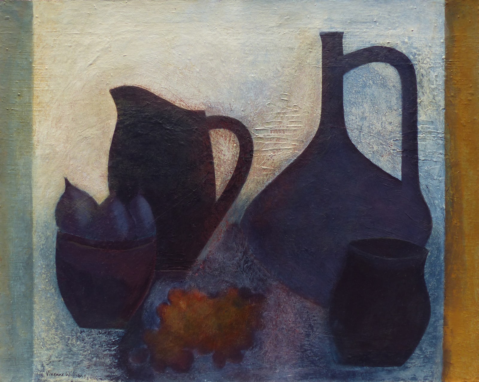 Vivienne Williams, Dark Vessels with Figs & Grapes, 2025