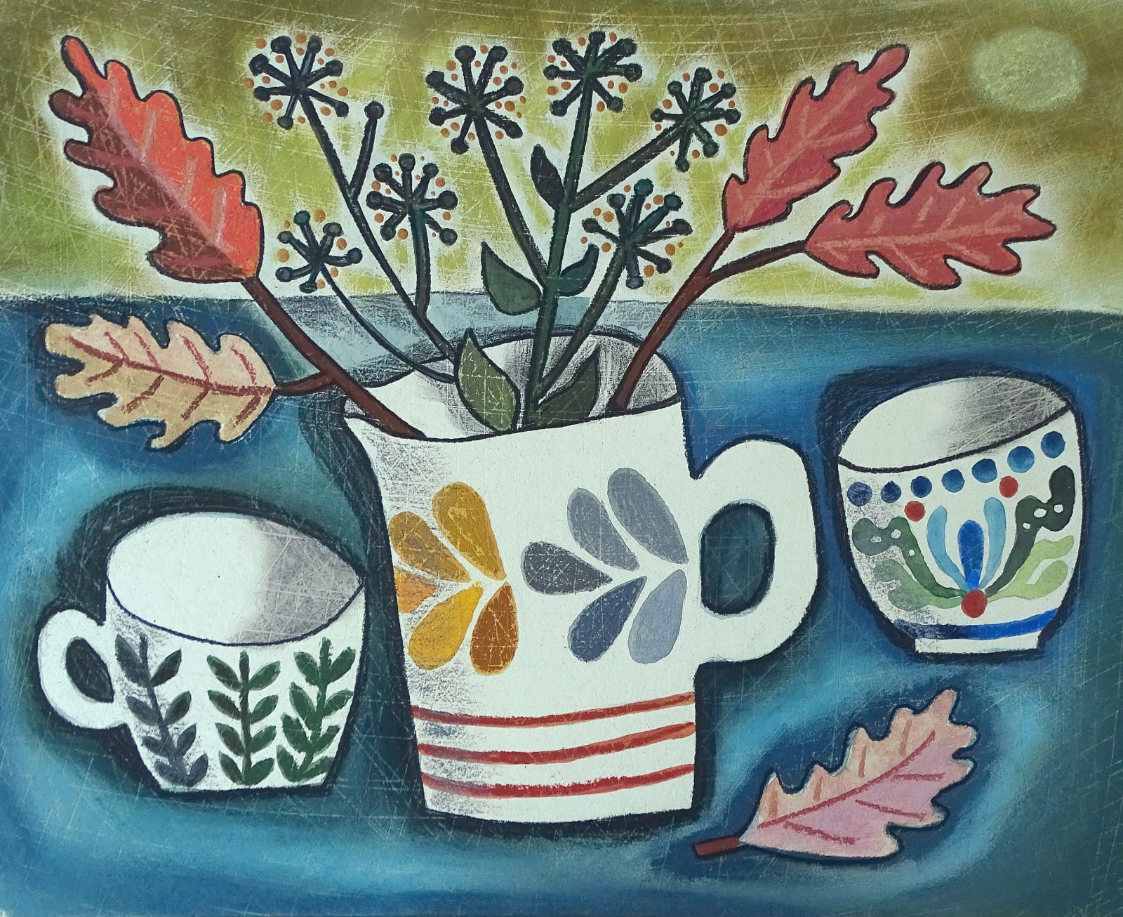 Susan Gathercole, Still Life with Ivy and Oak Leaves, 2024